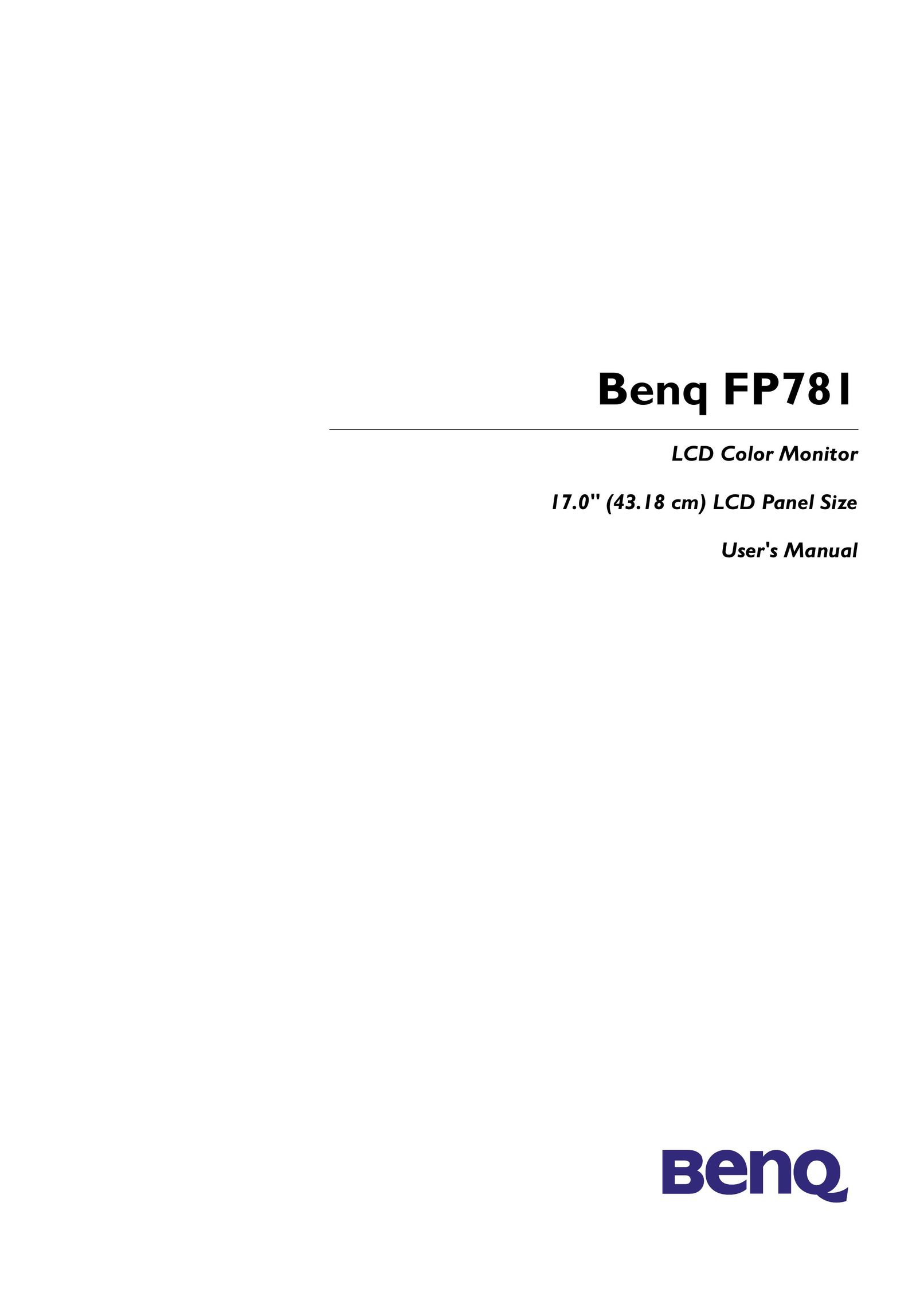 BenQ FP781 Computer Monitor User Manual
