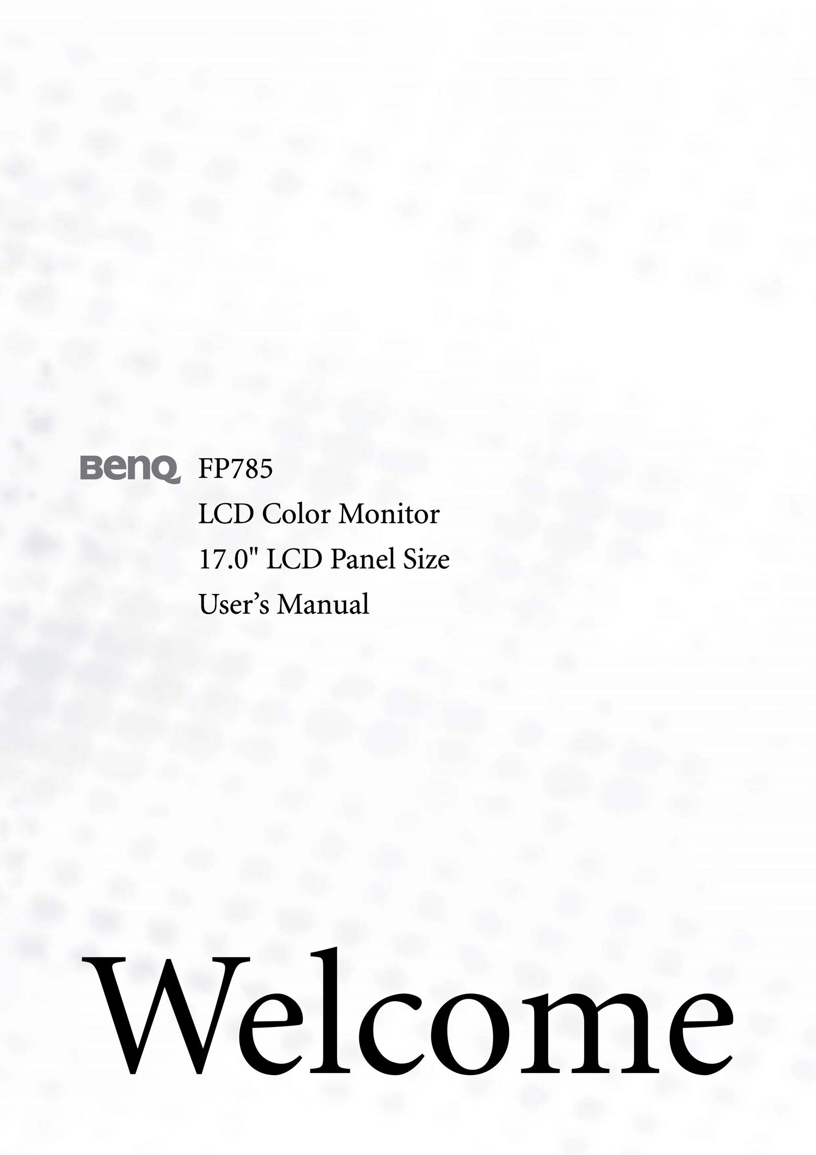 BenQ FP785 Computer Monitor User Manual