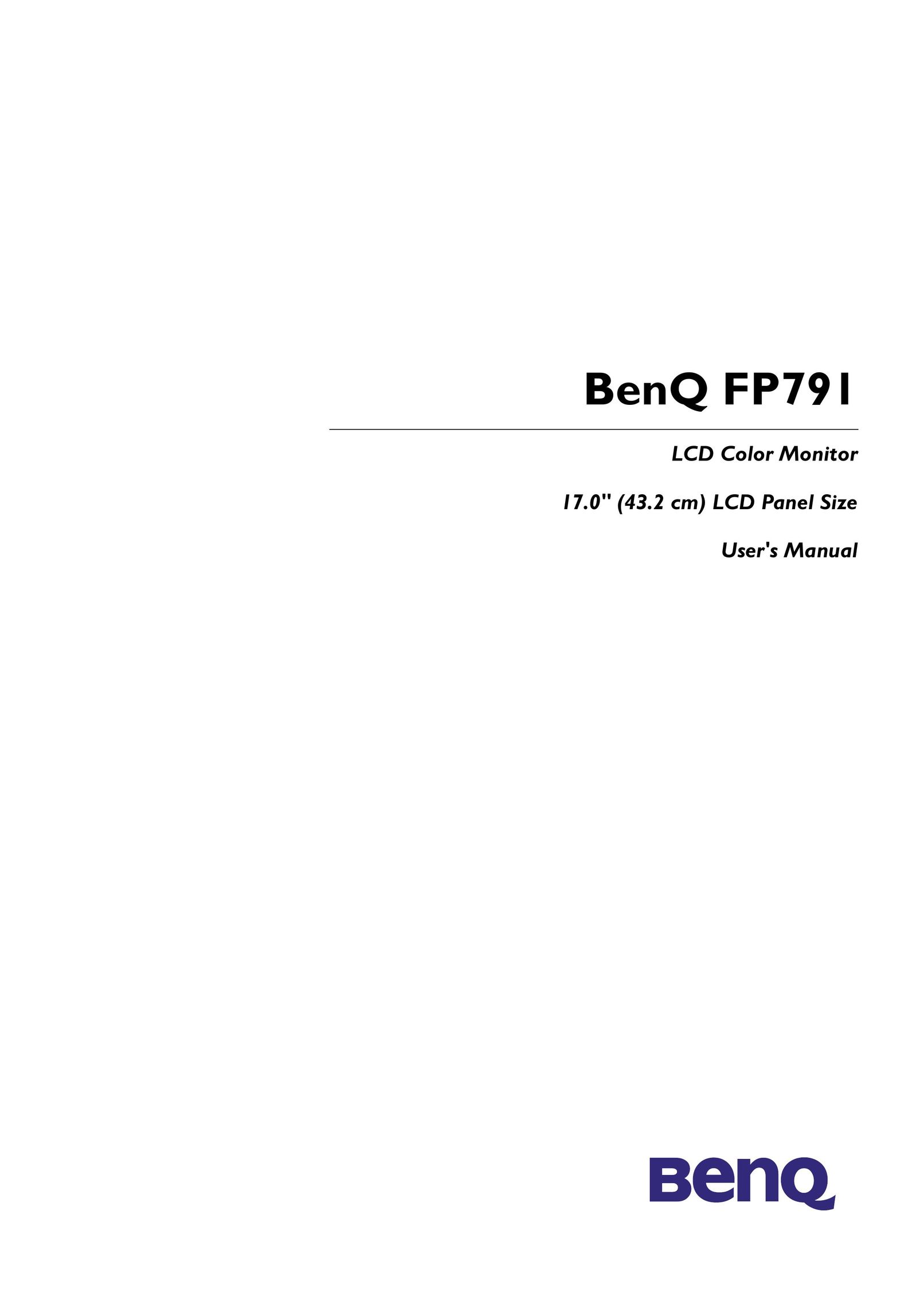 BenQ FP791 Computer Monitor User Manual
