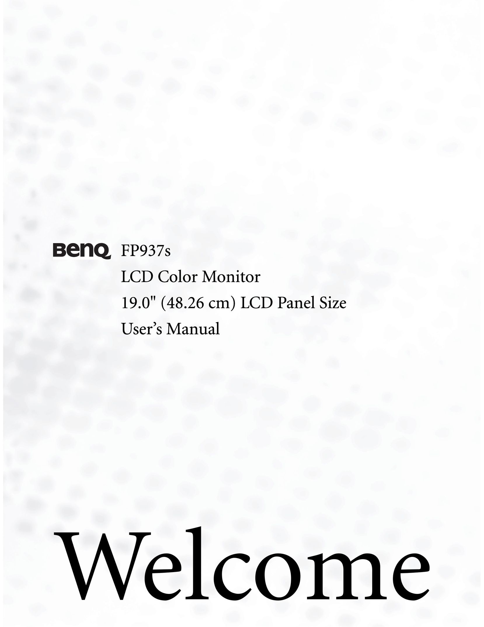BenQ FP937s Computer Monitor User Manual
