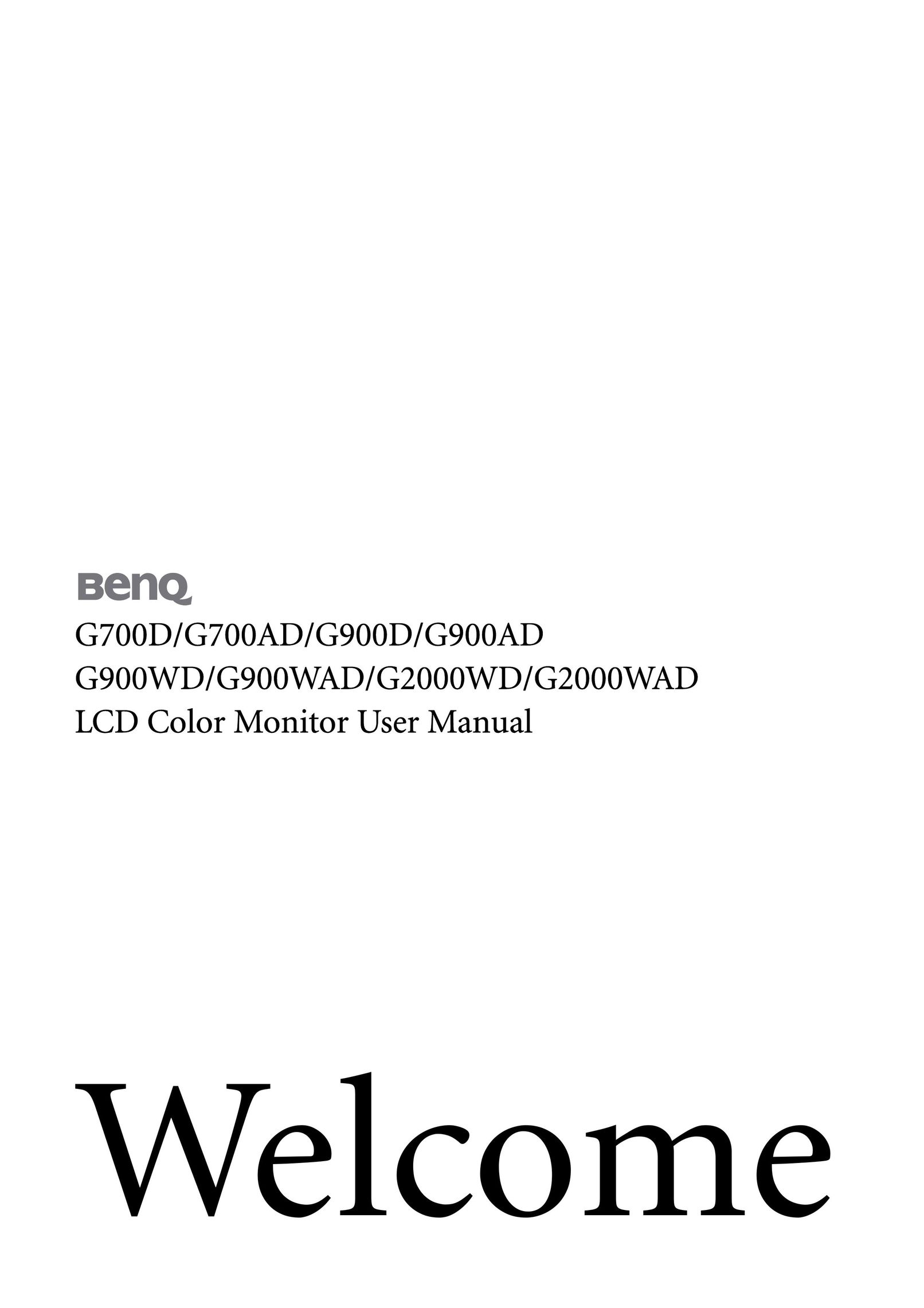 BenQ G2000WD Computer Monitor User Manual