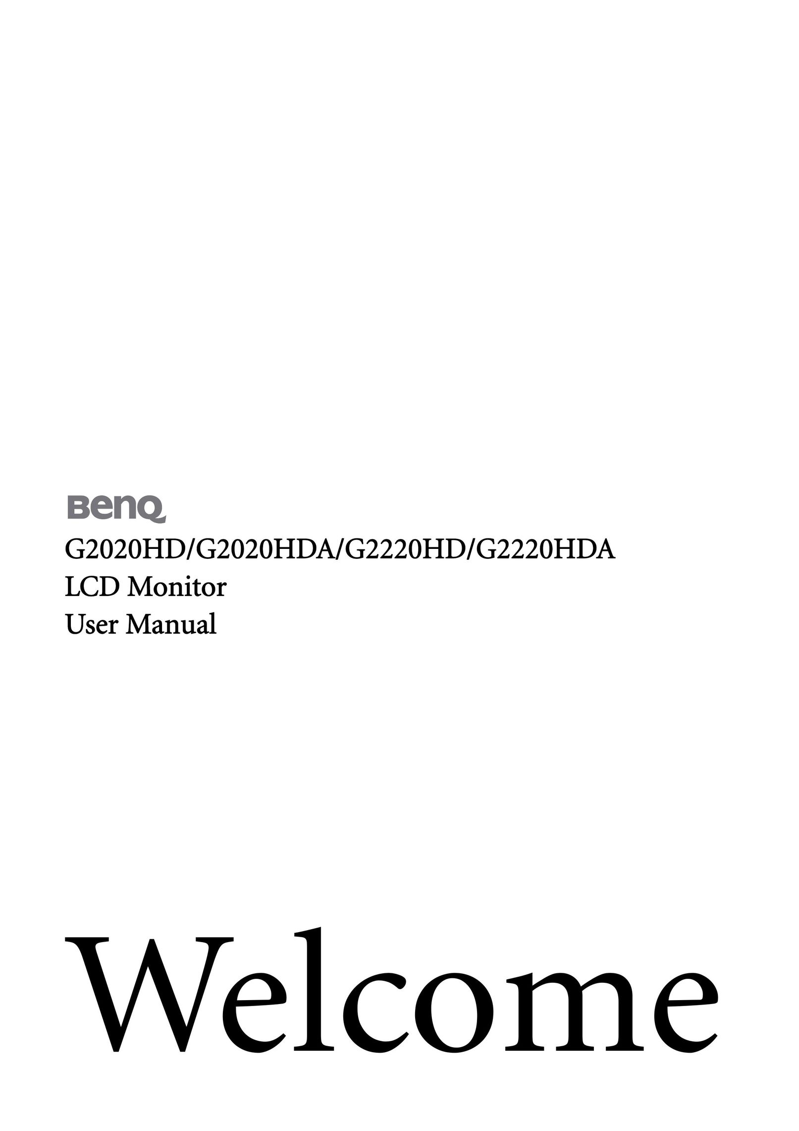 BenQ G2020HD Computer Monitor User Manual