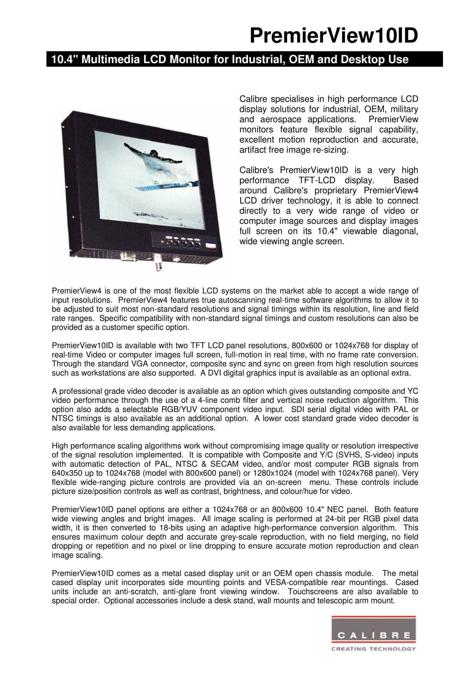 Calibre UK 10id Computer Monitor User Manual