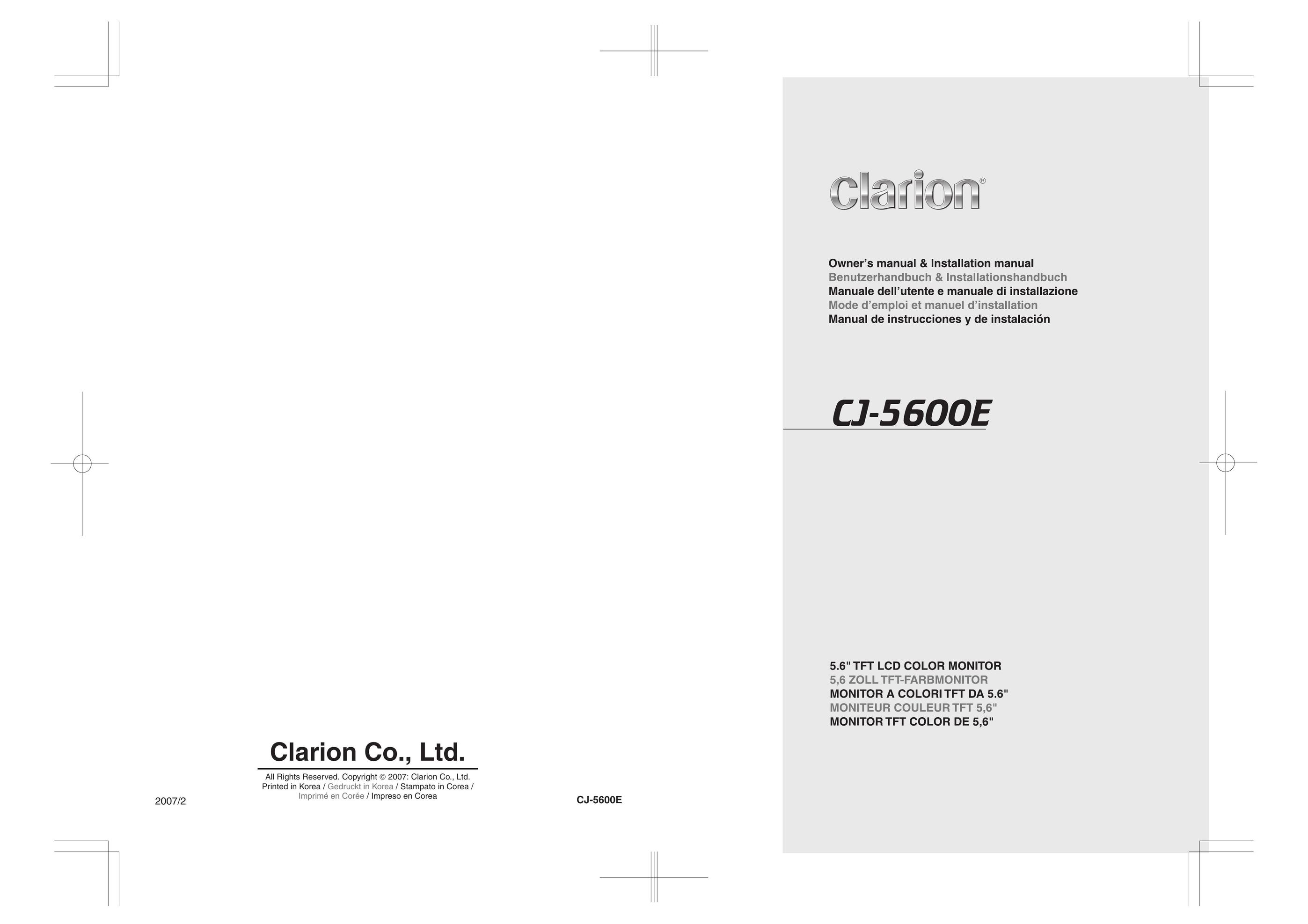 Clarion CJ-5600E Computer Monitor User Manual