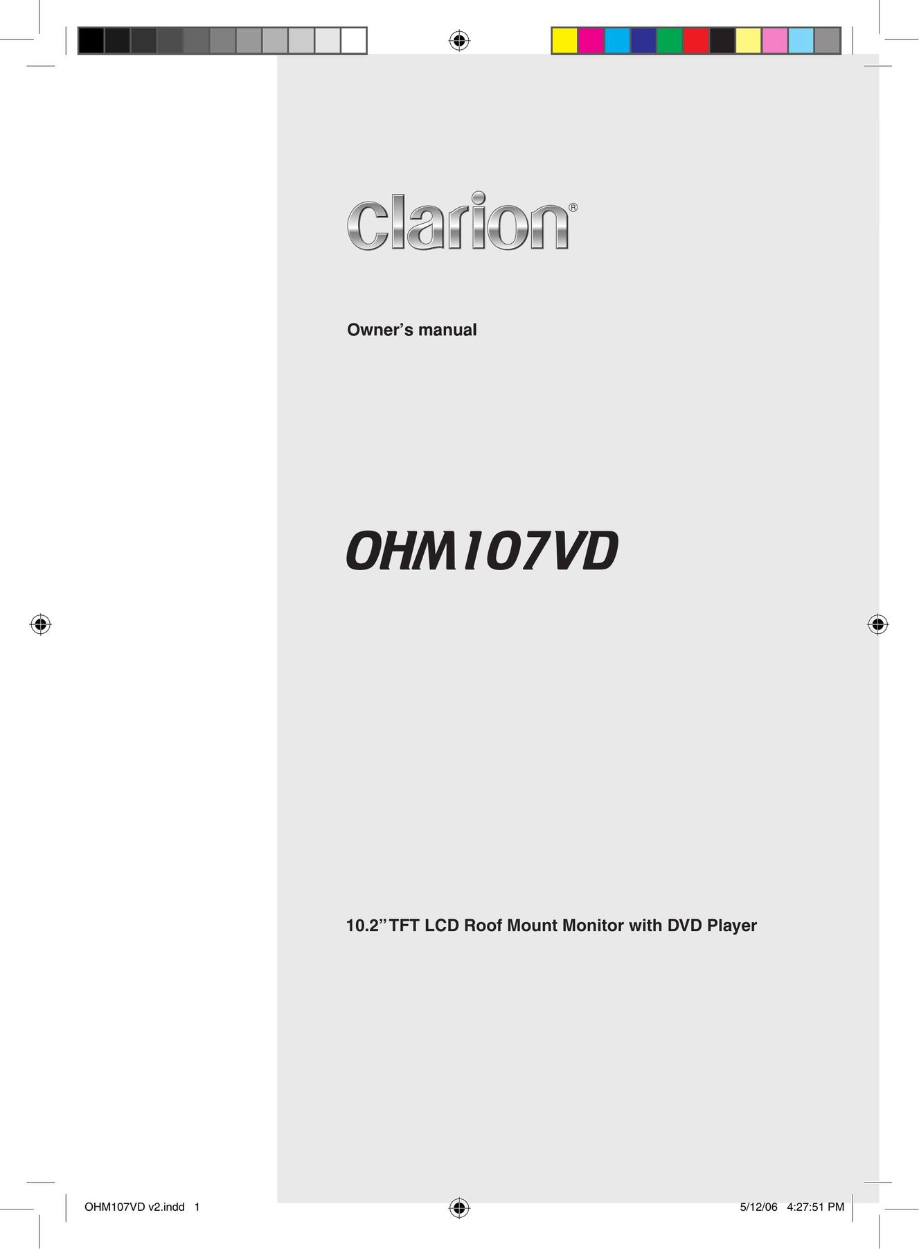 Clarion OHM107VD Computer Monitor User Manual