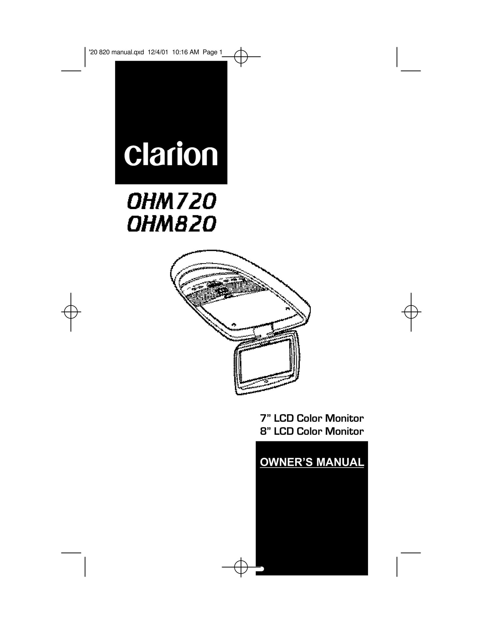 Clarion OHM720 Computer Monitor User Manual