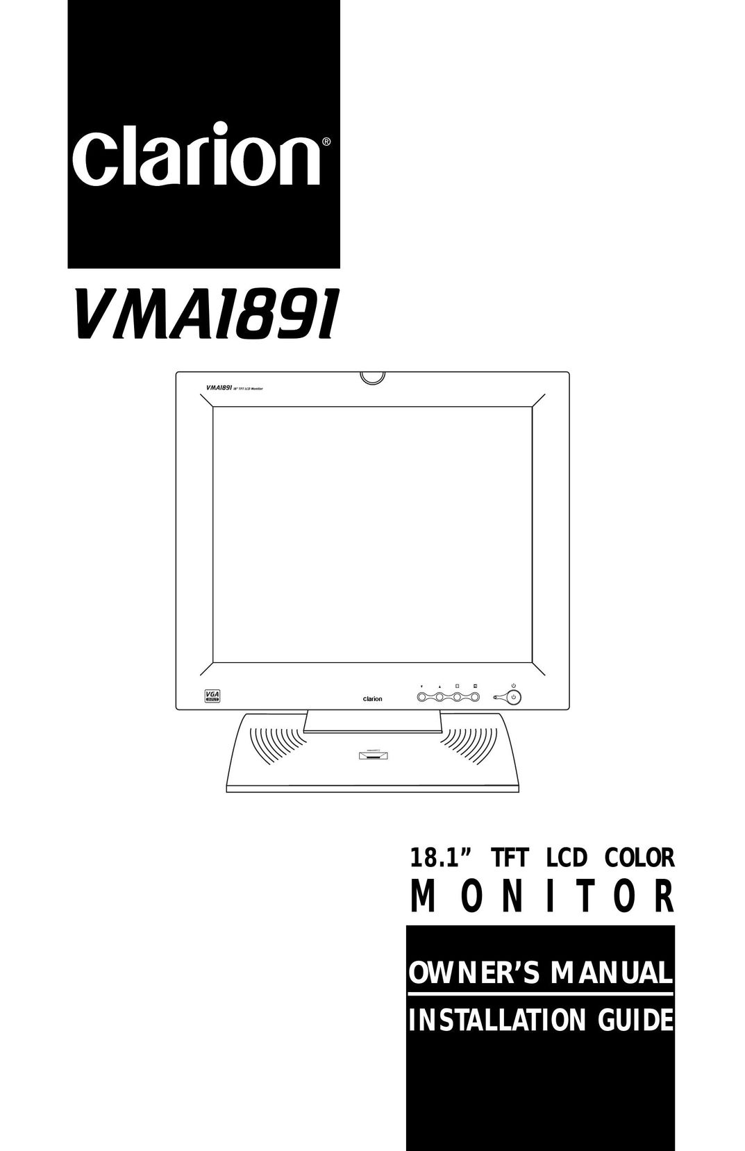 Clarion VMA1891 Computer Monitor User Manual