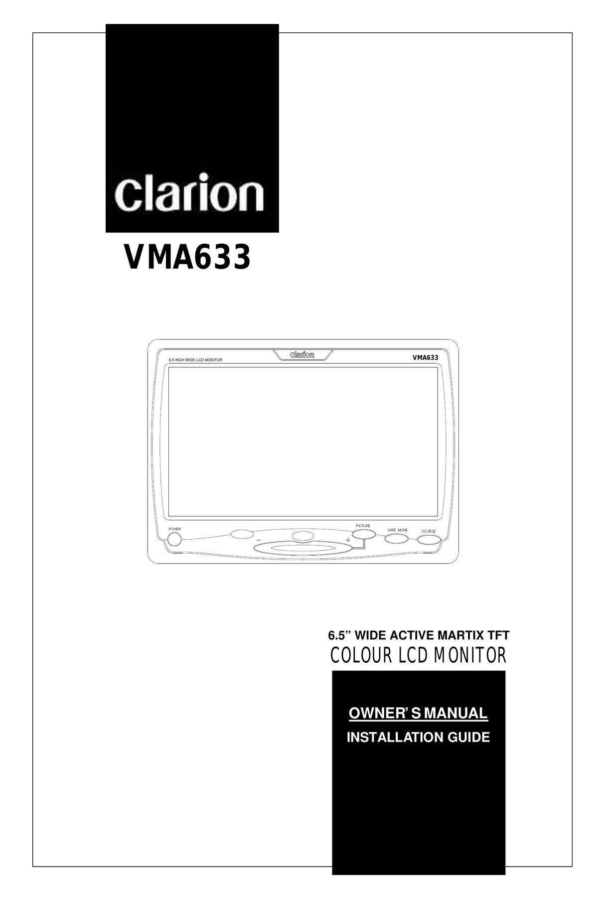 Clarion VMA633 Computer Monitor User Manual
