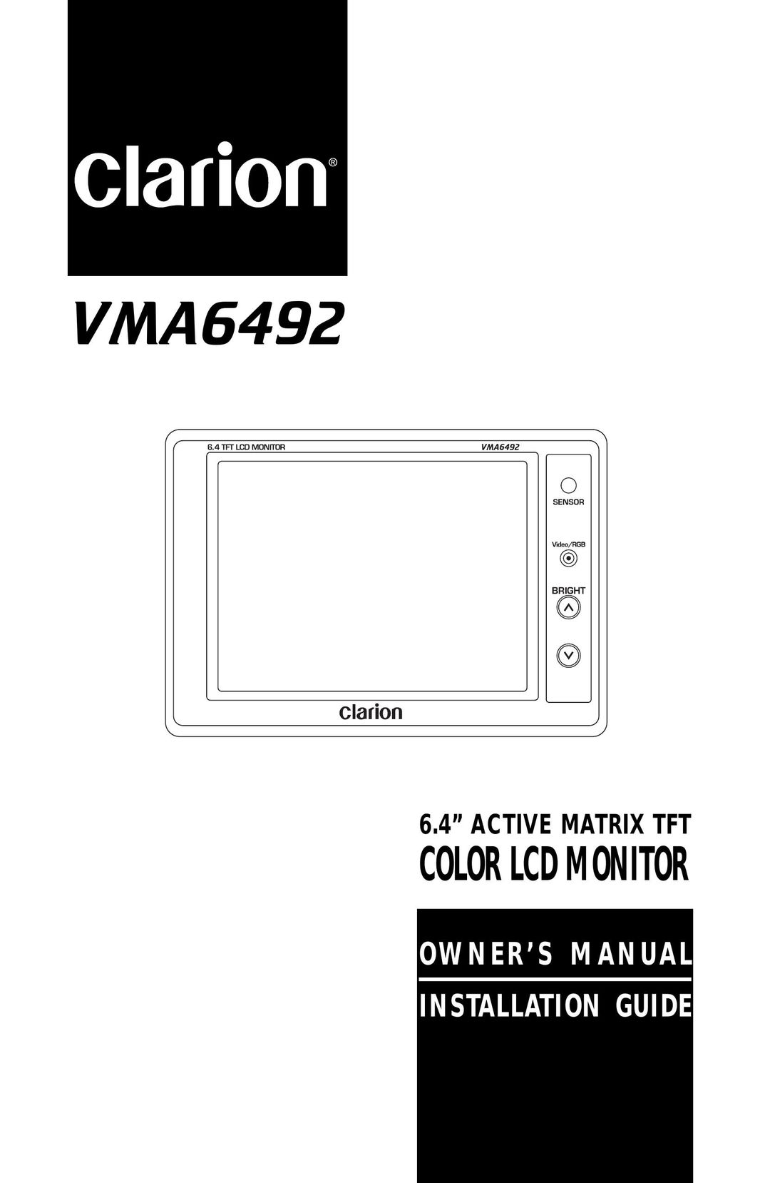 Clarion VMA6492 Computer Monitor User Manual