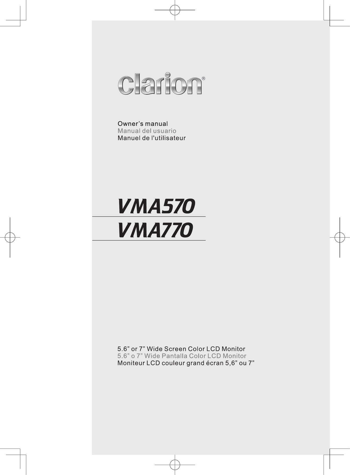 Clarion VMA770 Computer Monitor User Manual