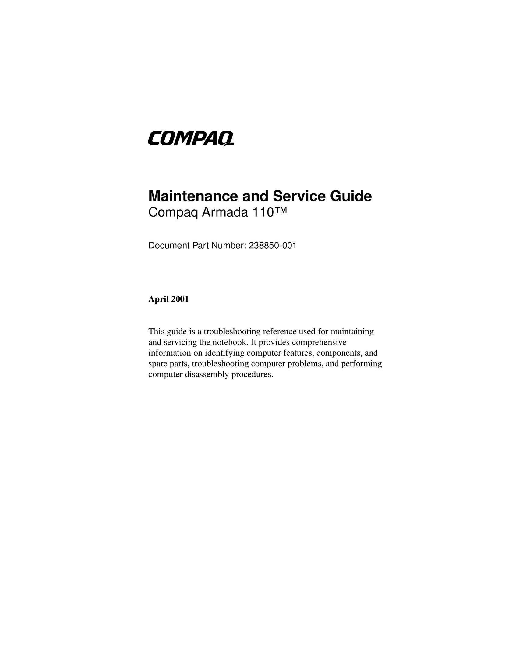 Compaq 110 Computer Monitor User Manual