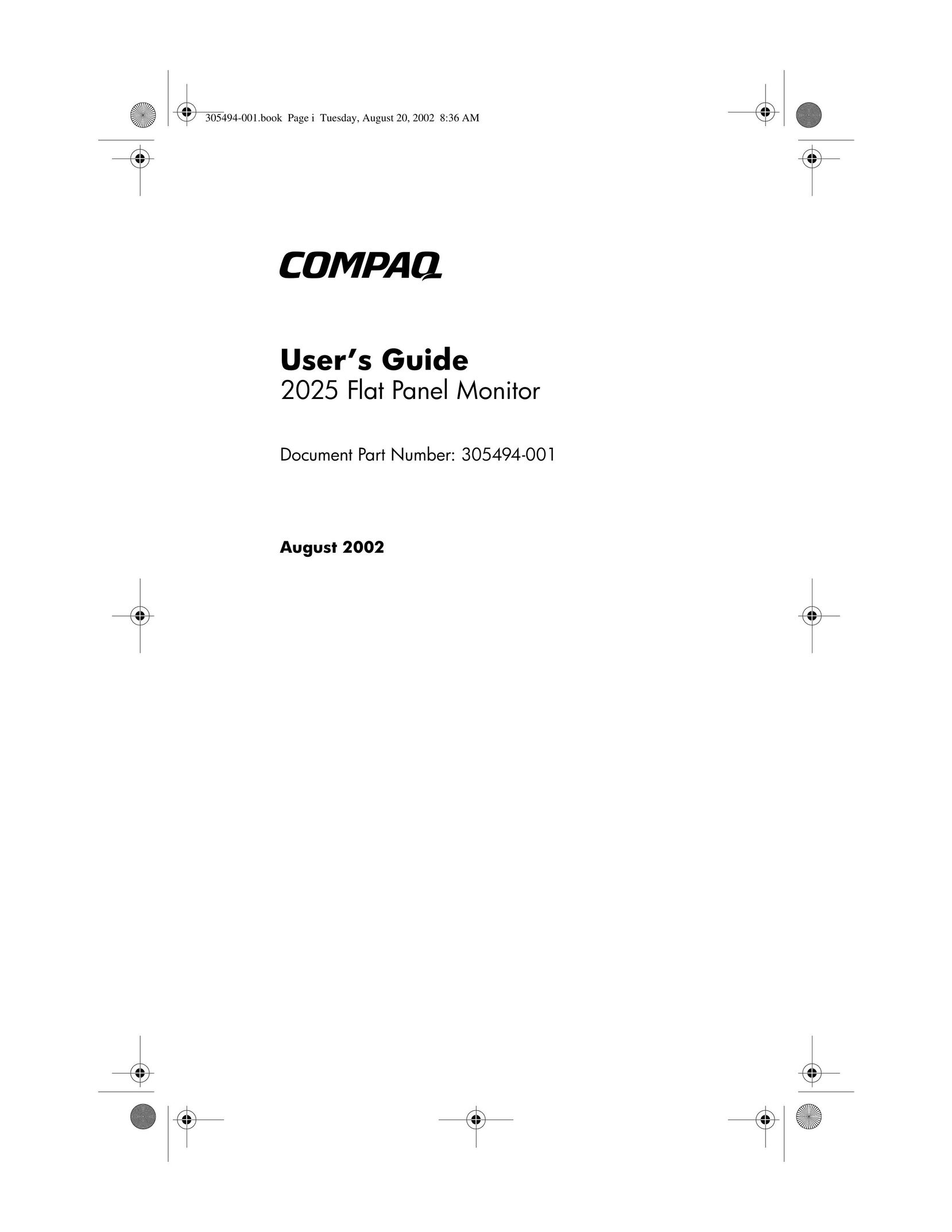Compaq 2025 Computer Monitor User Manual