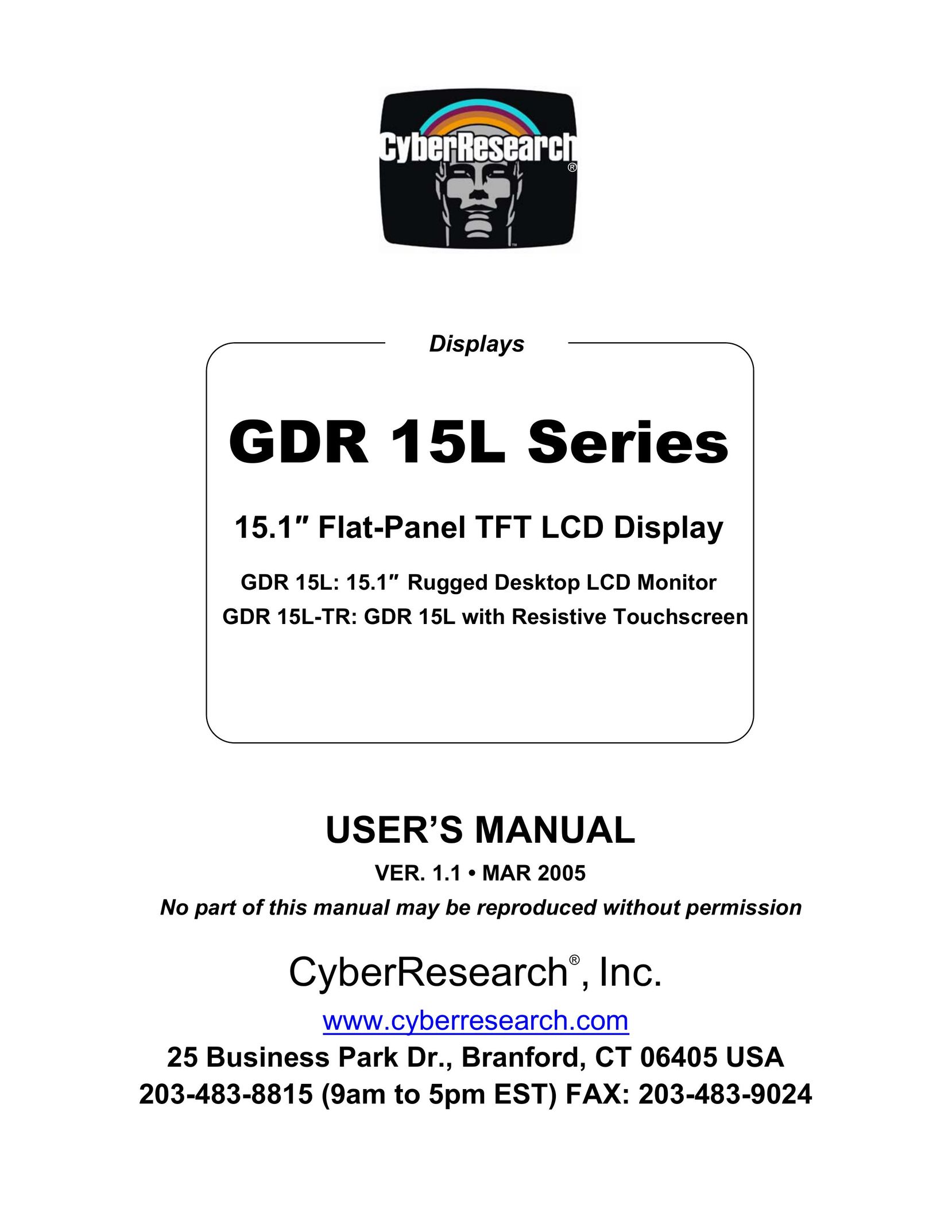 CyberResearch GDR 15L Computer Monitor User Manual