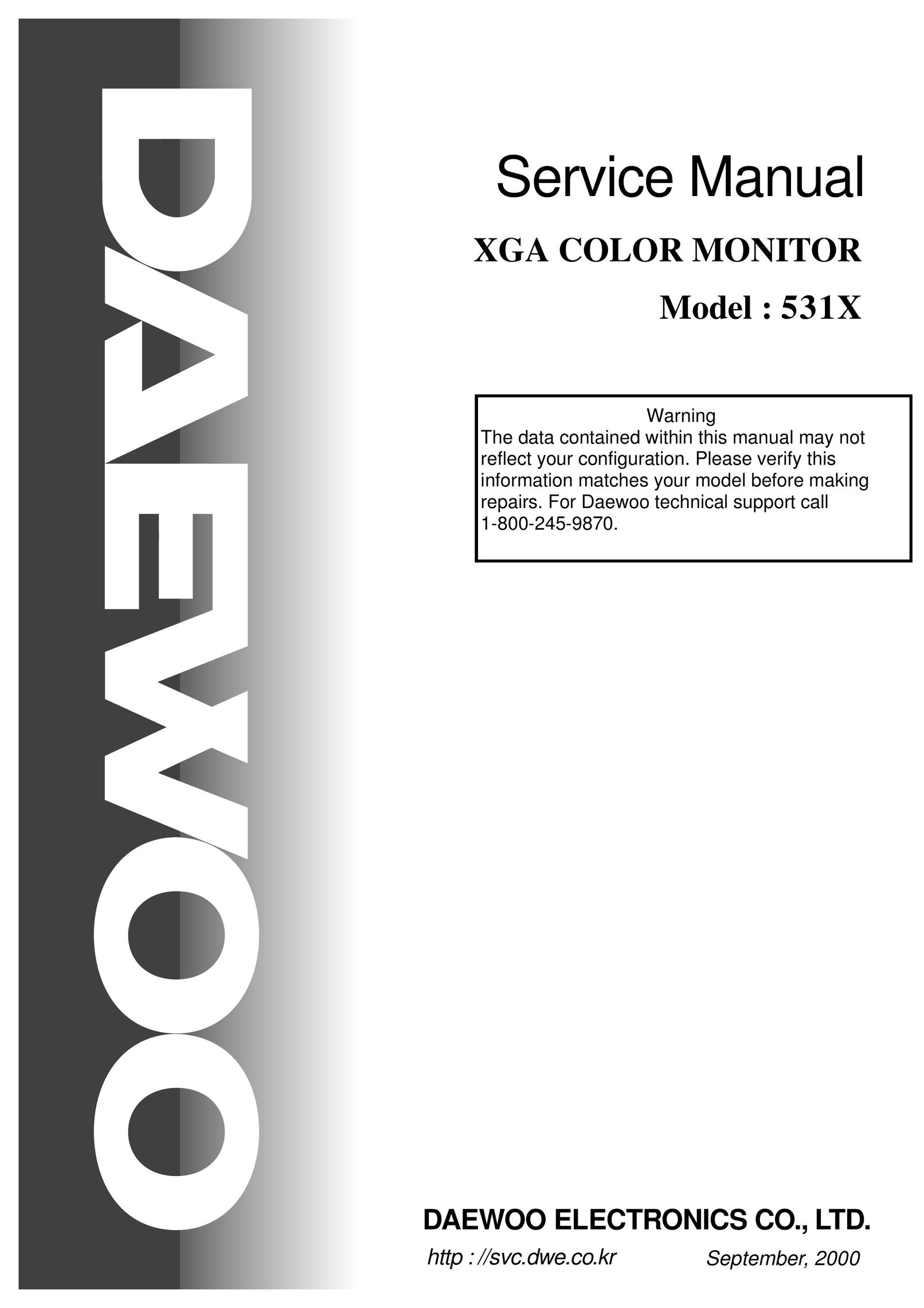 Daewoo 531X Computer Monitor User Manual