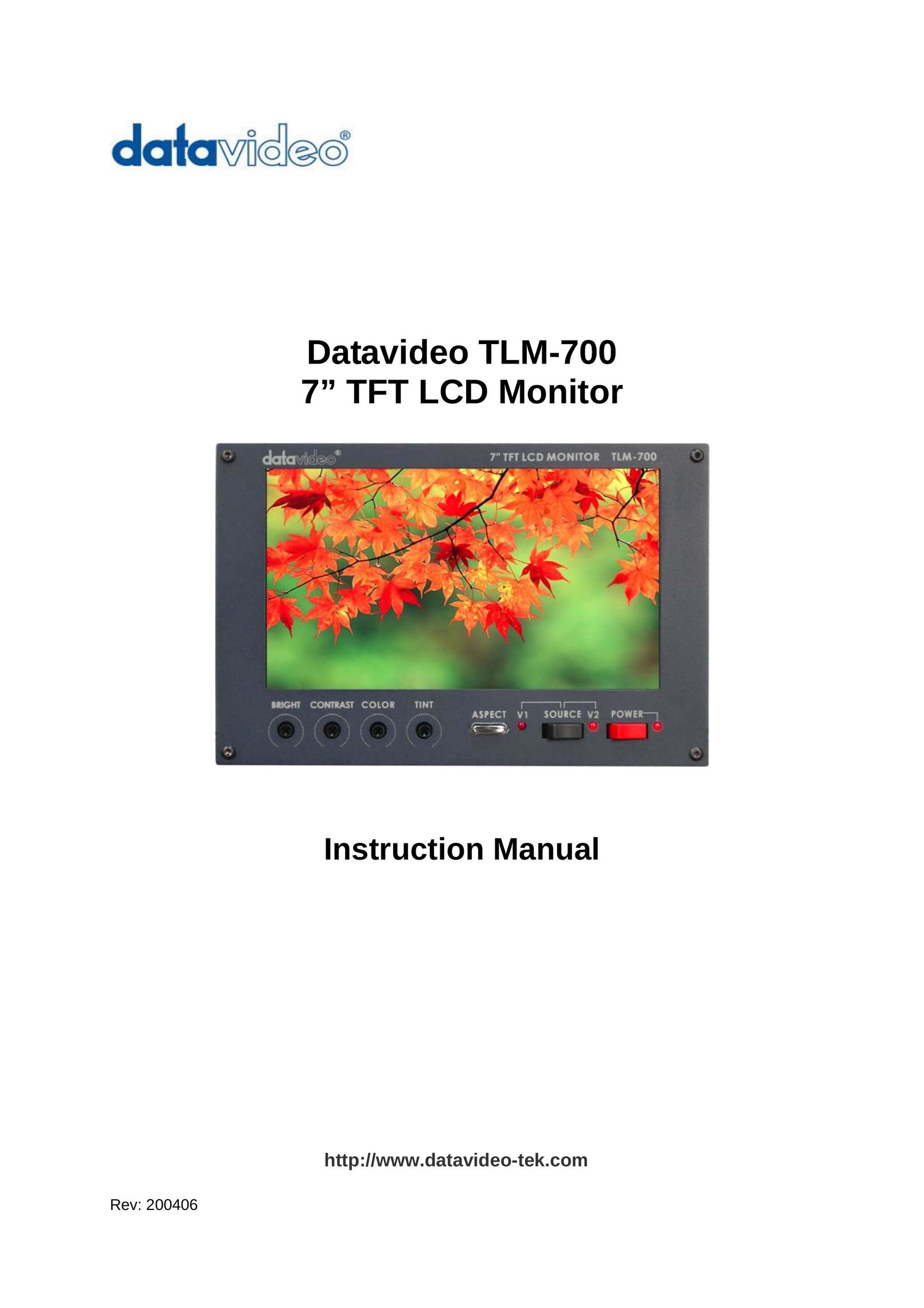 Datavideo TLM-700 Computer Monitor User Manual