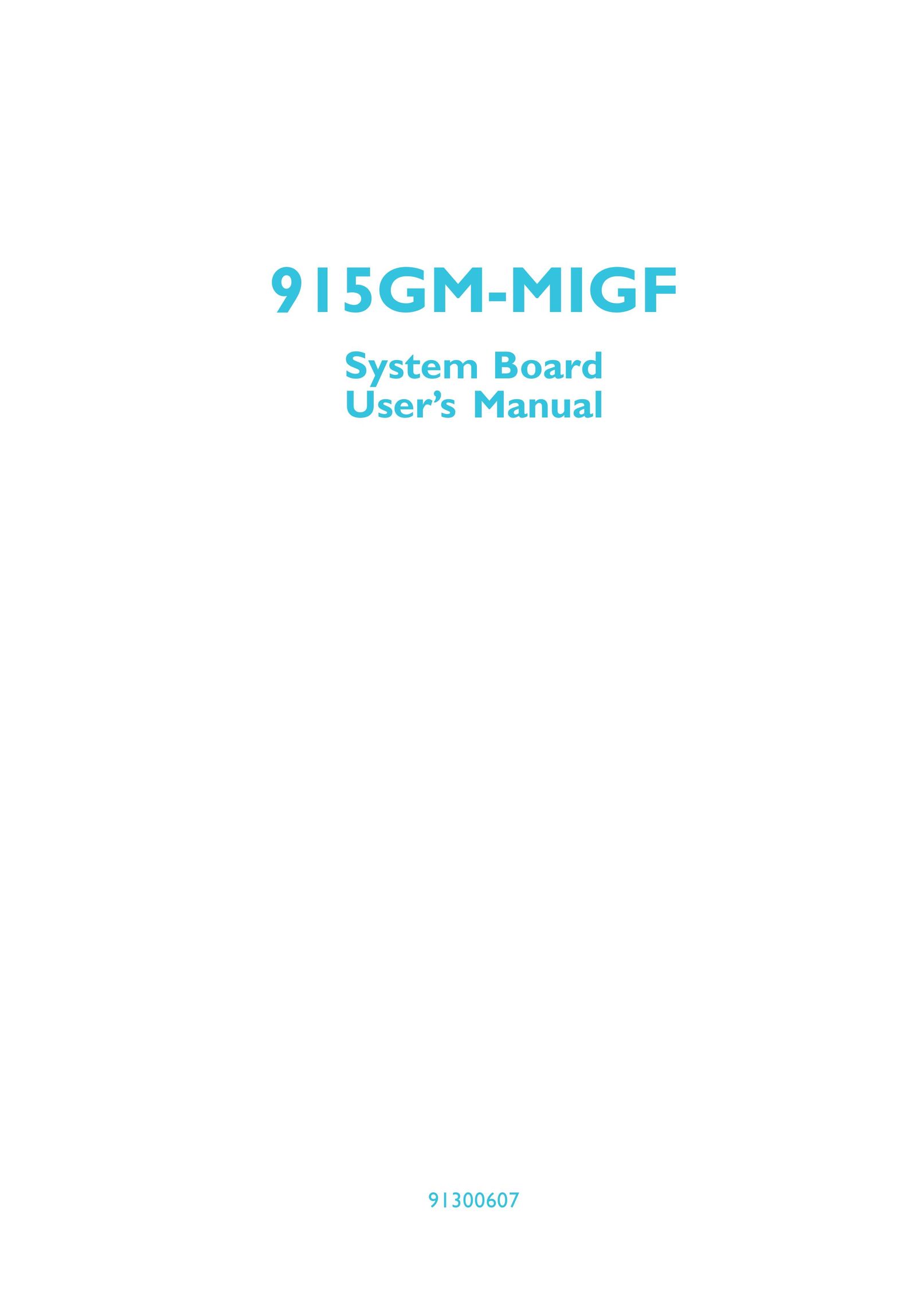 DFI 915GM-MIGF Computer Monitor User Manual