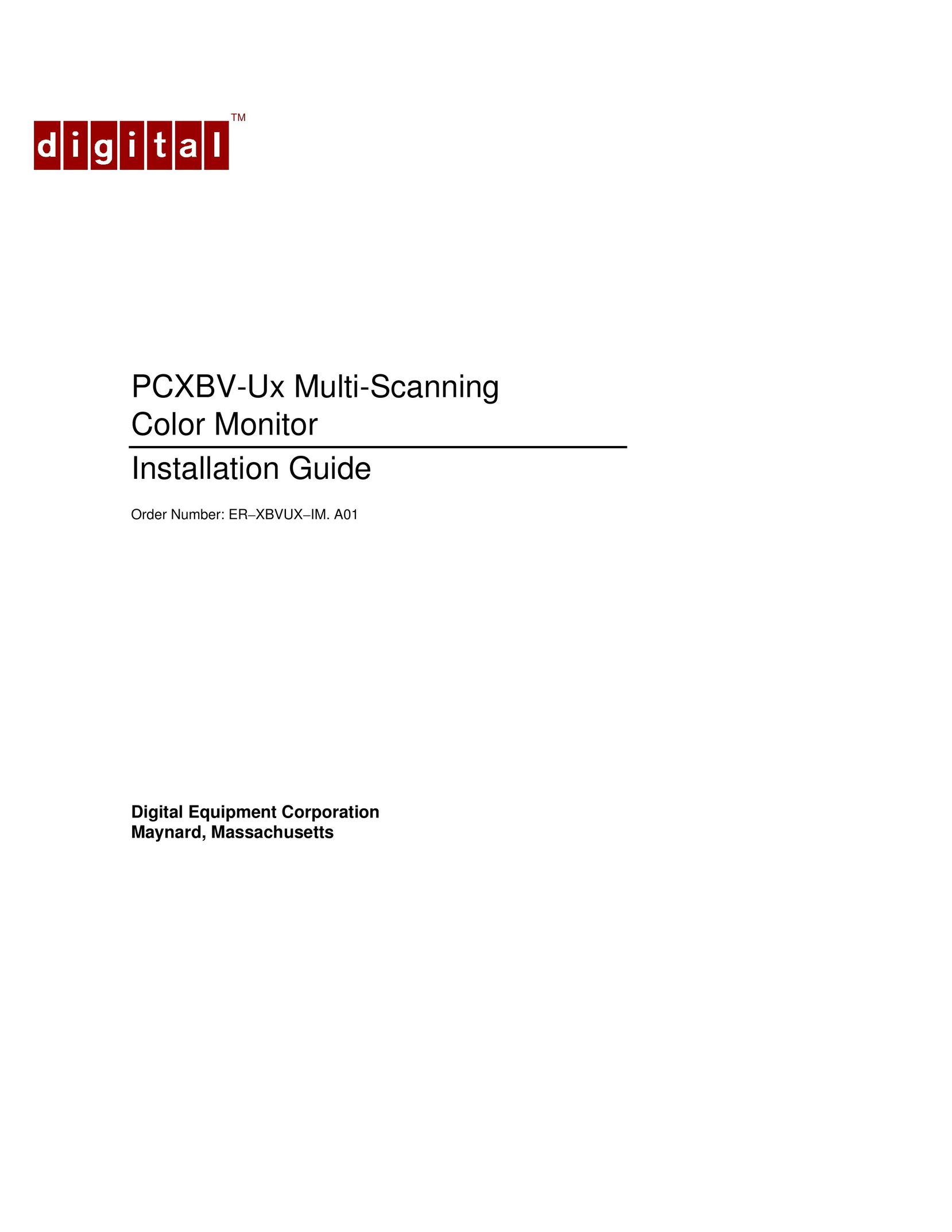 Digital Networks North America PCXBV-Ux Computer Monitor User Manual