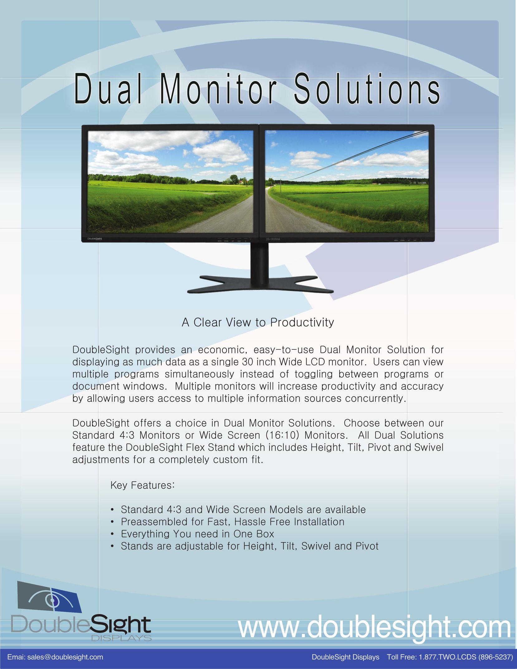 DoubleSight Displays DS-2200WA-C Computer Monitor User Manual