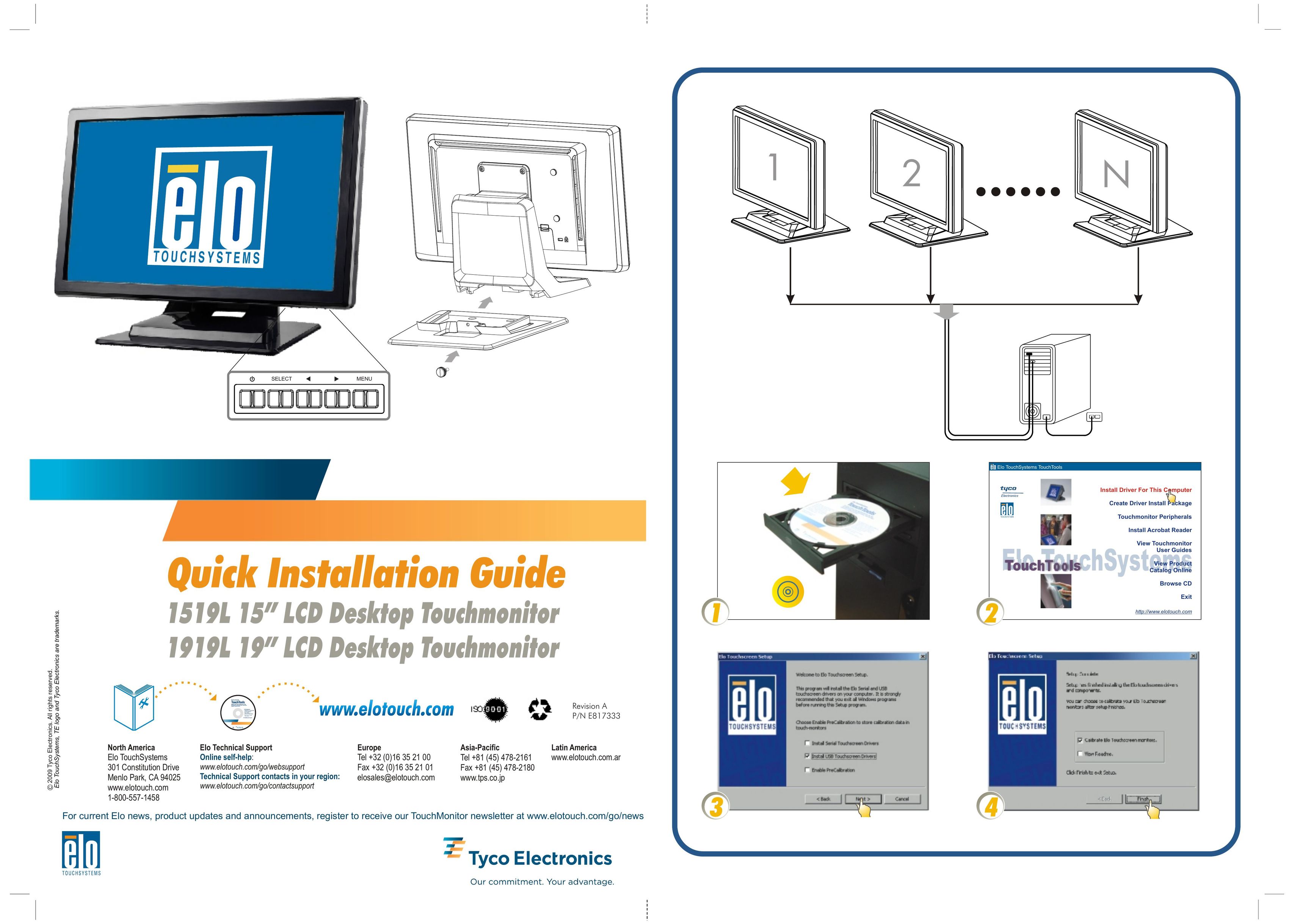 Elo TouchSystems 1519L Computer Monitor User Manual