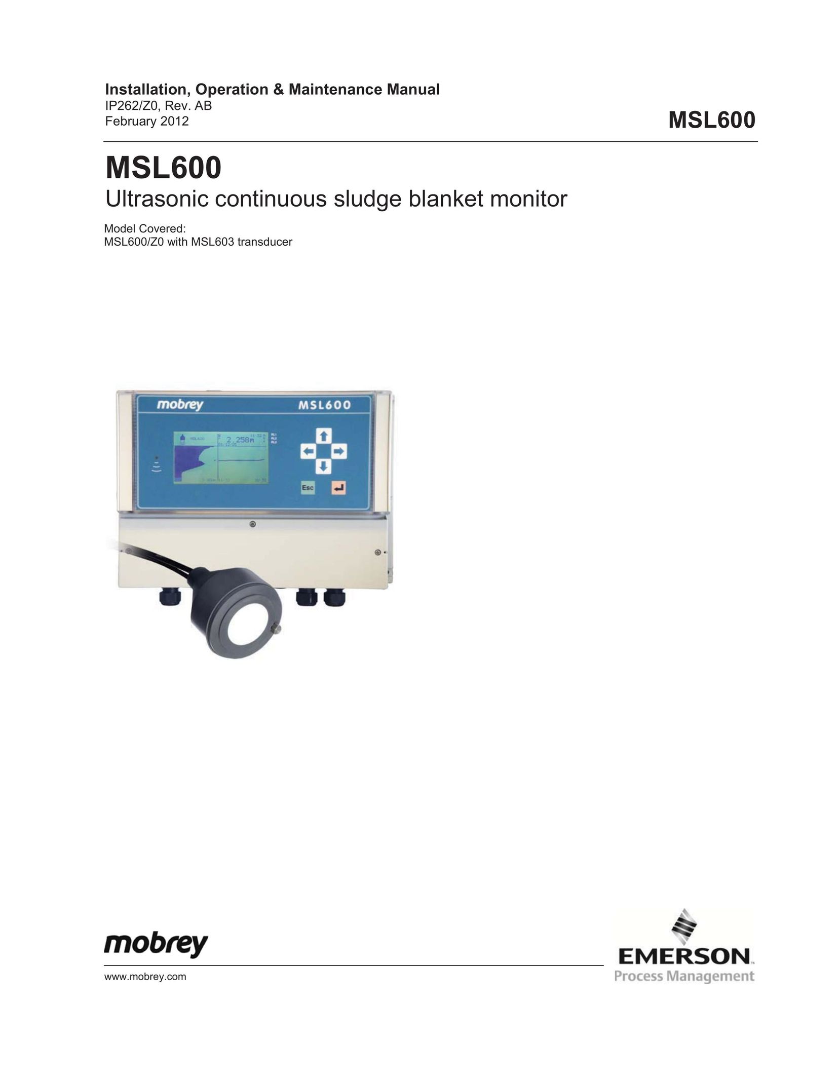 Emerson Process Management MSL600 Computer Monitor User Manual