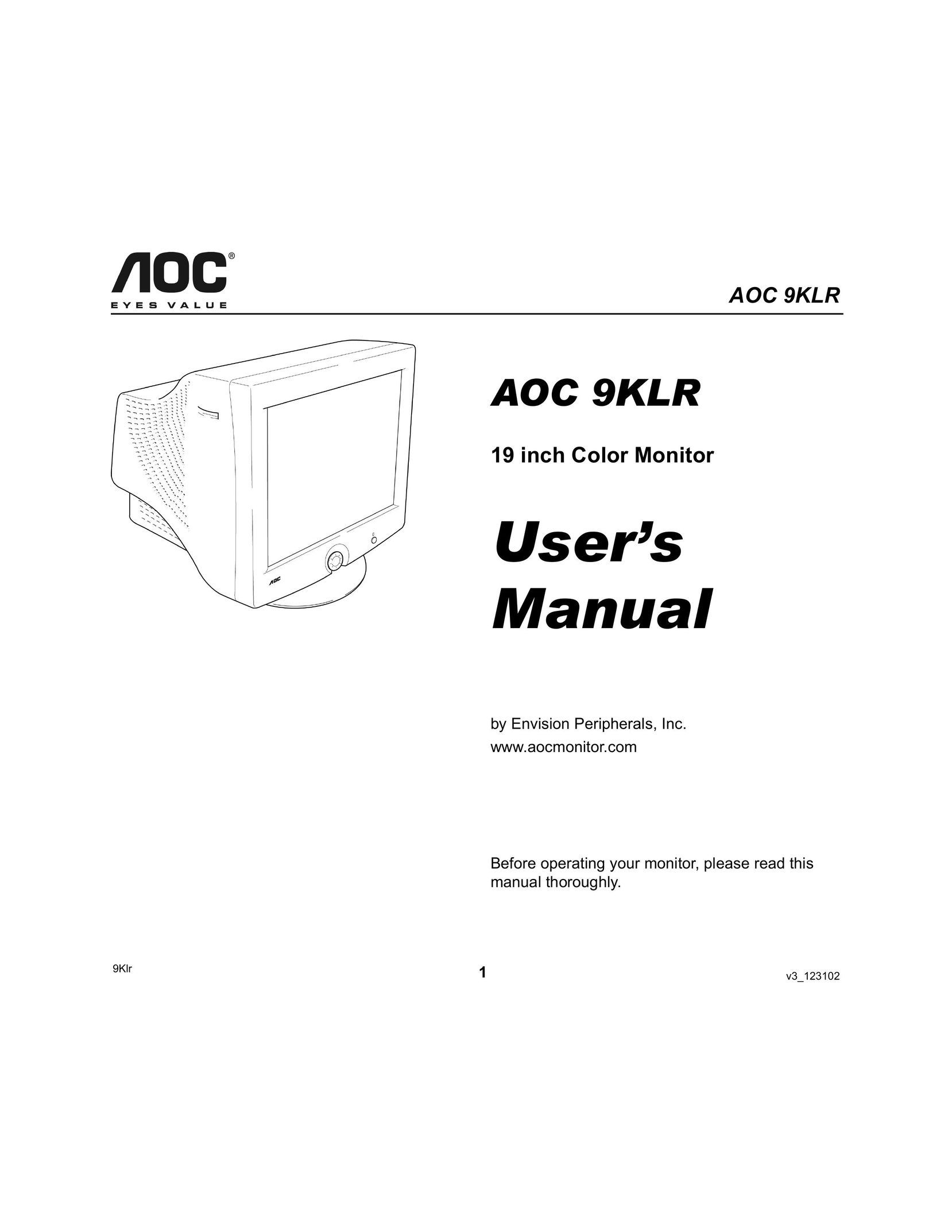 Envision Peripherals AOC 9KLR Computer Monitor User Manual