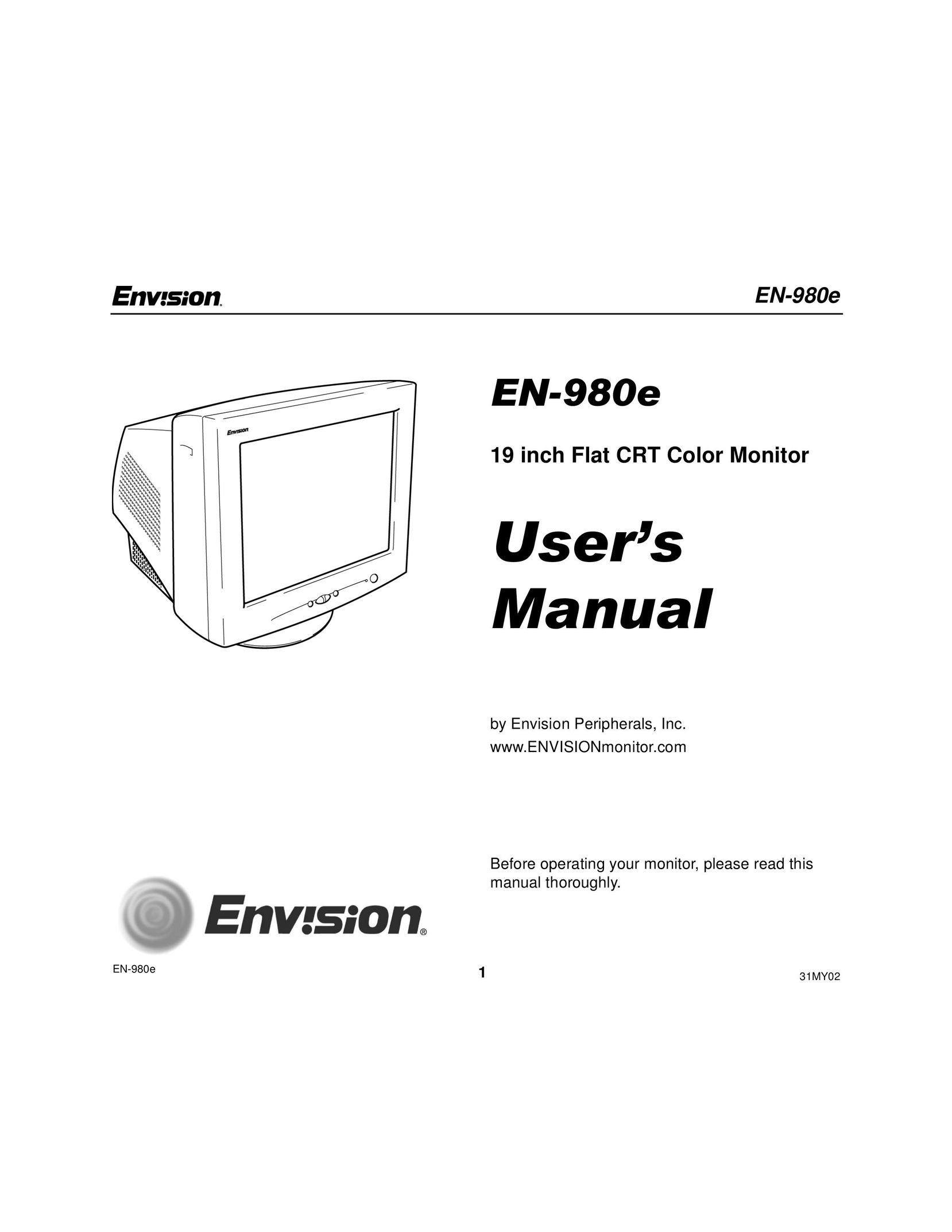 Envision Peripherals EN-980E Computer Monitor User Manual
