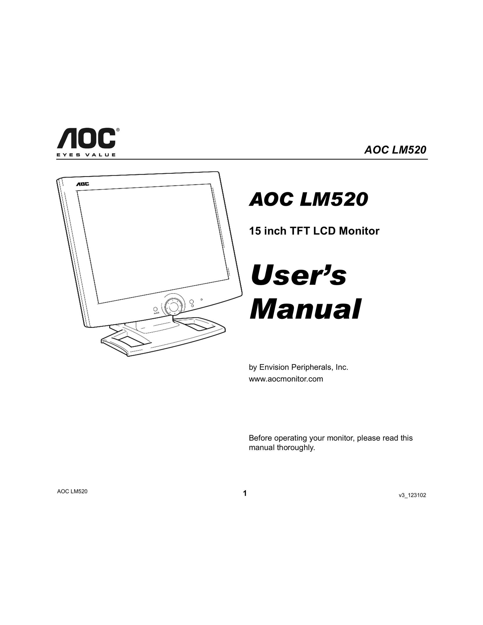 Ergotron AOC LM520 Computer Monitor User Manual