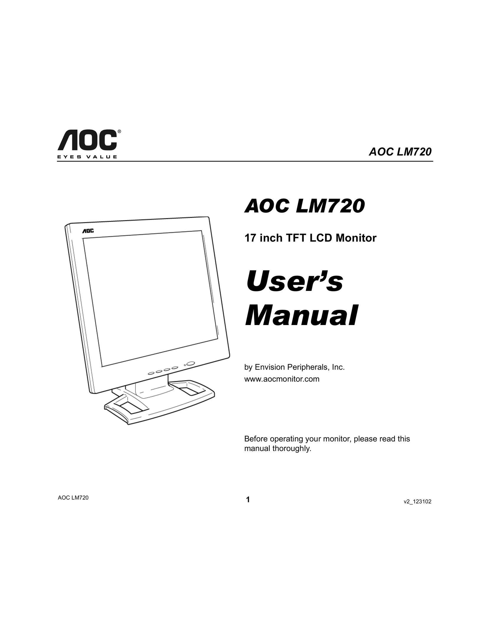 Ergotron AOC LM720 Computer Monitor User Manual
