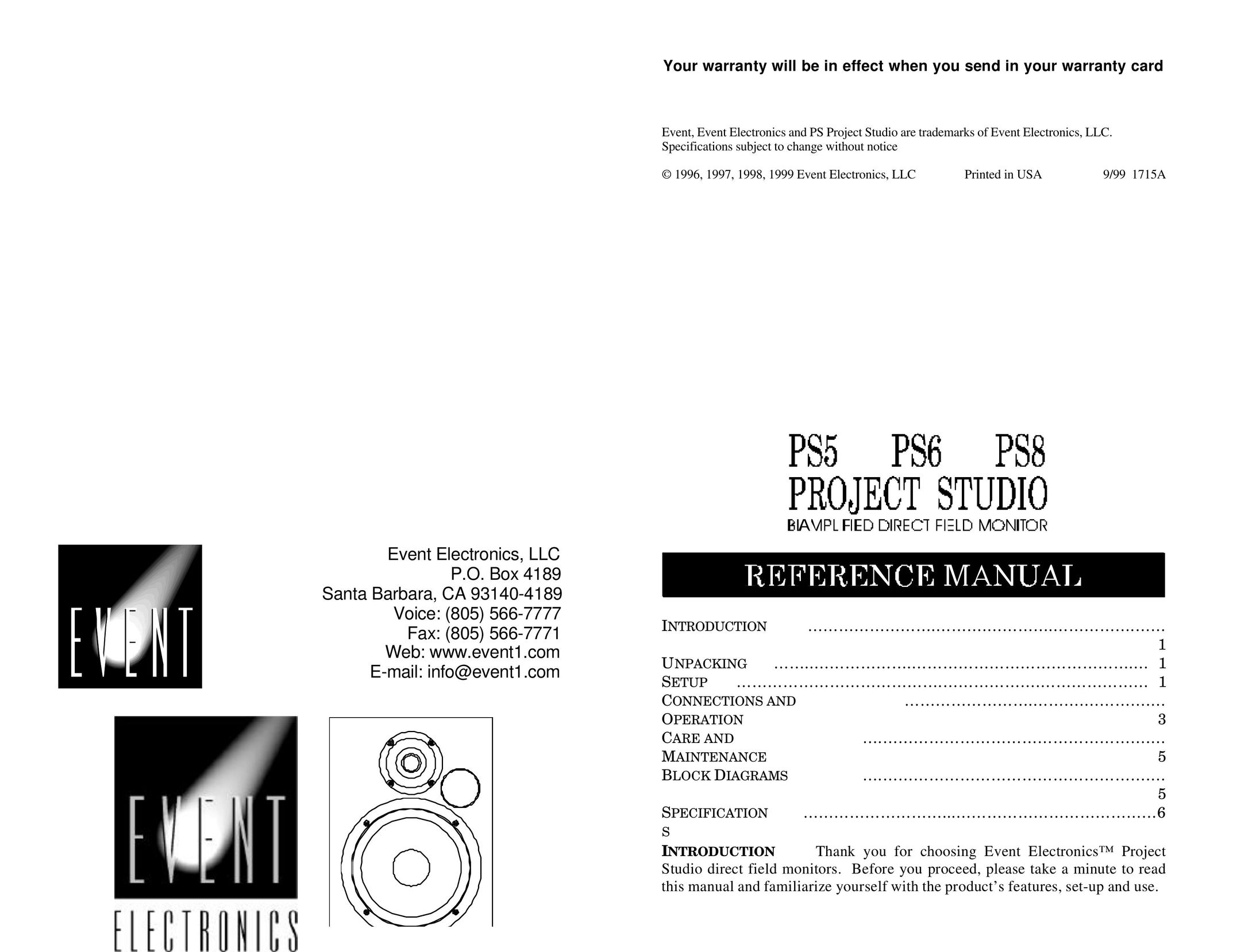 Event electronic PS5 Computer Monitor User Manual