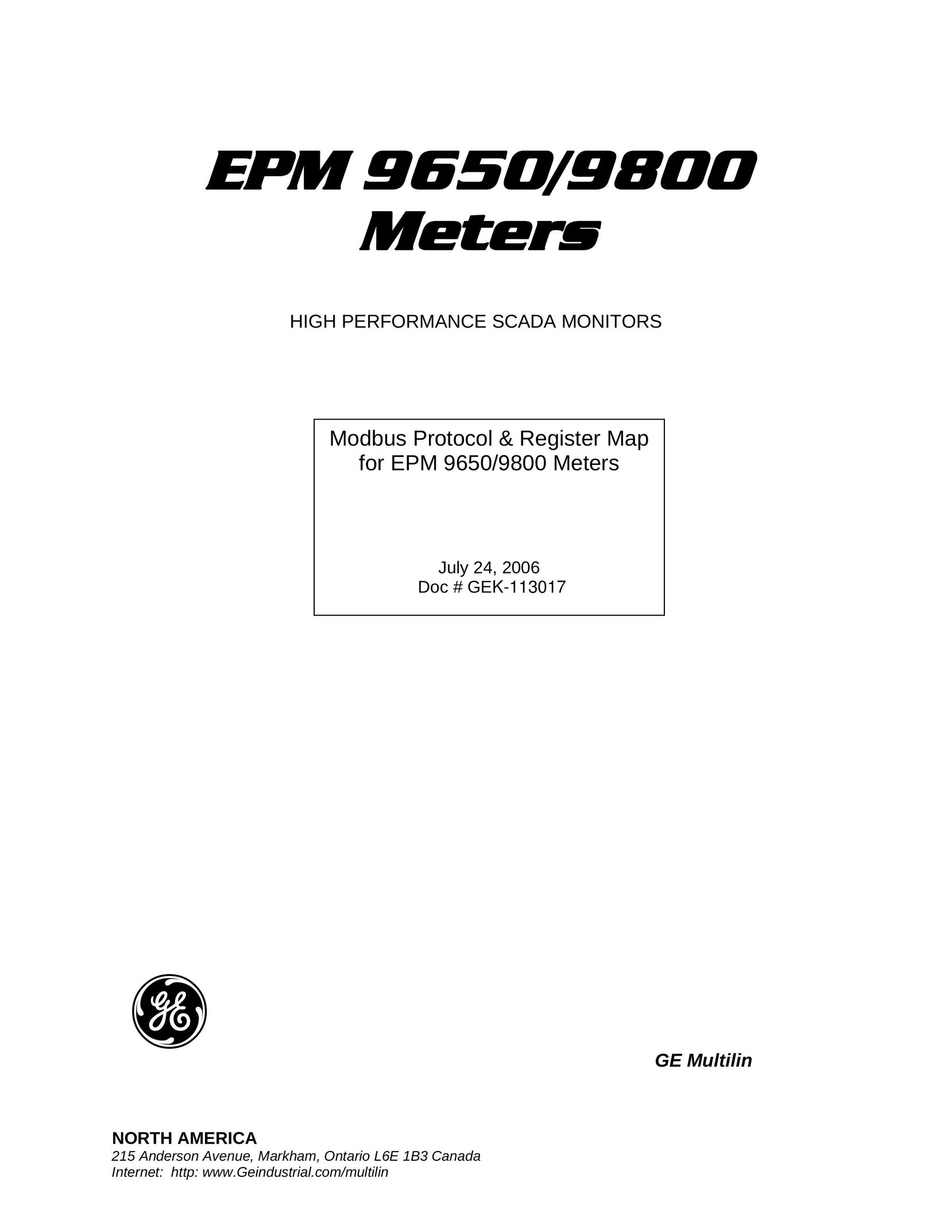 GE EPM 9650/9800 Computer Monitor User Manual