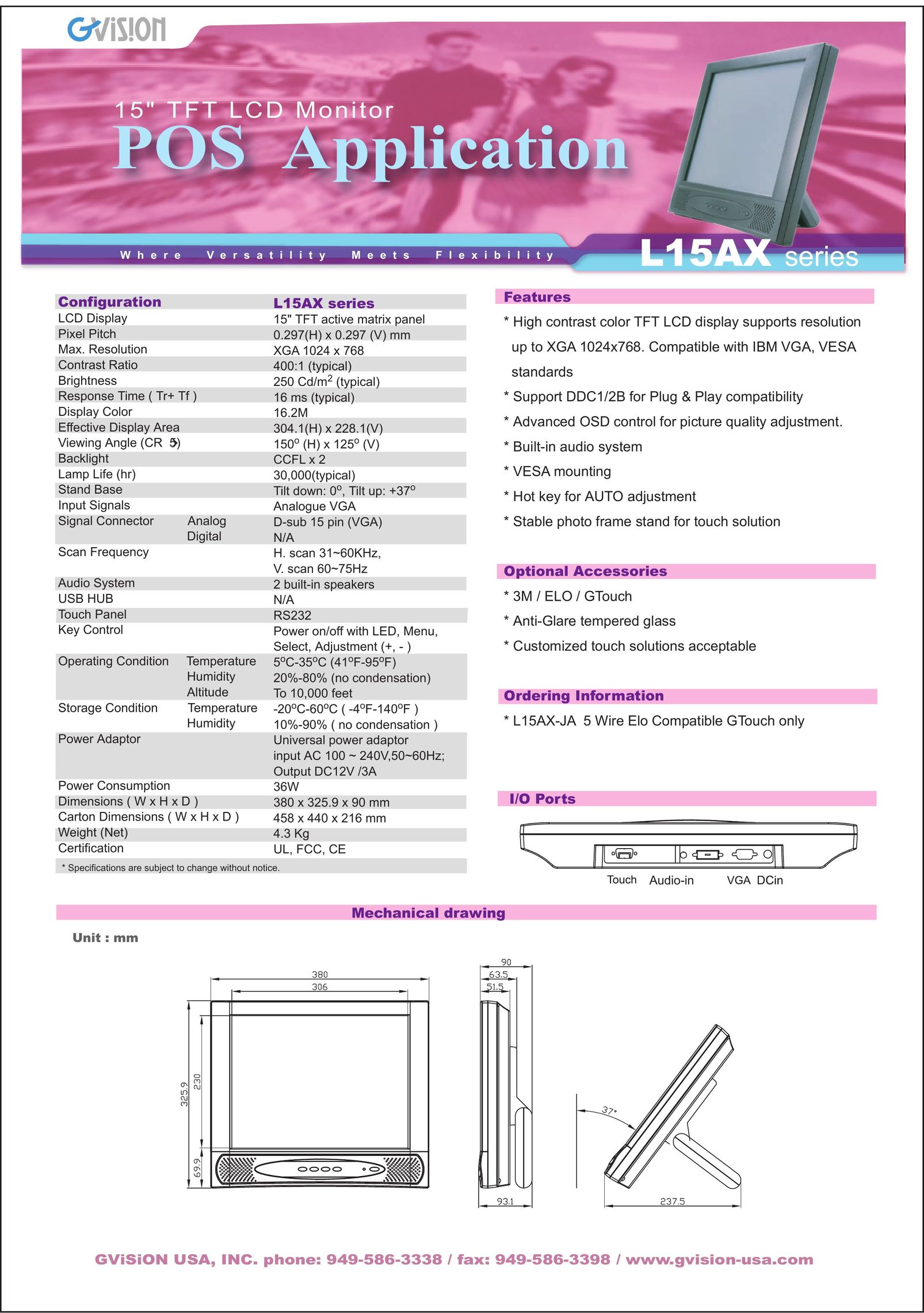 GVision L15AX Series Computer Monitor User Manual