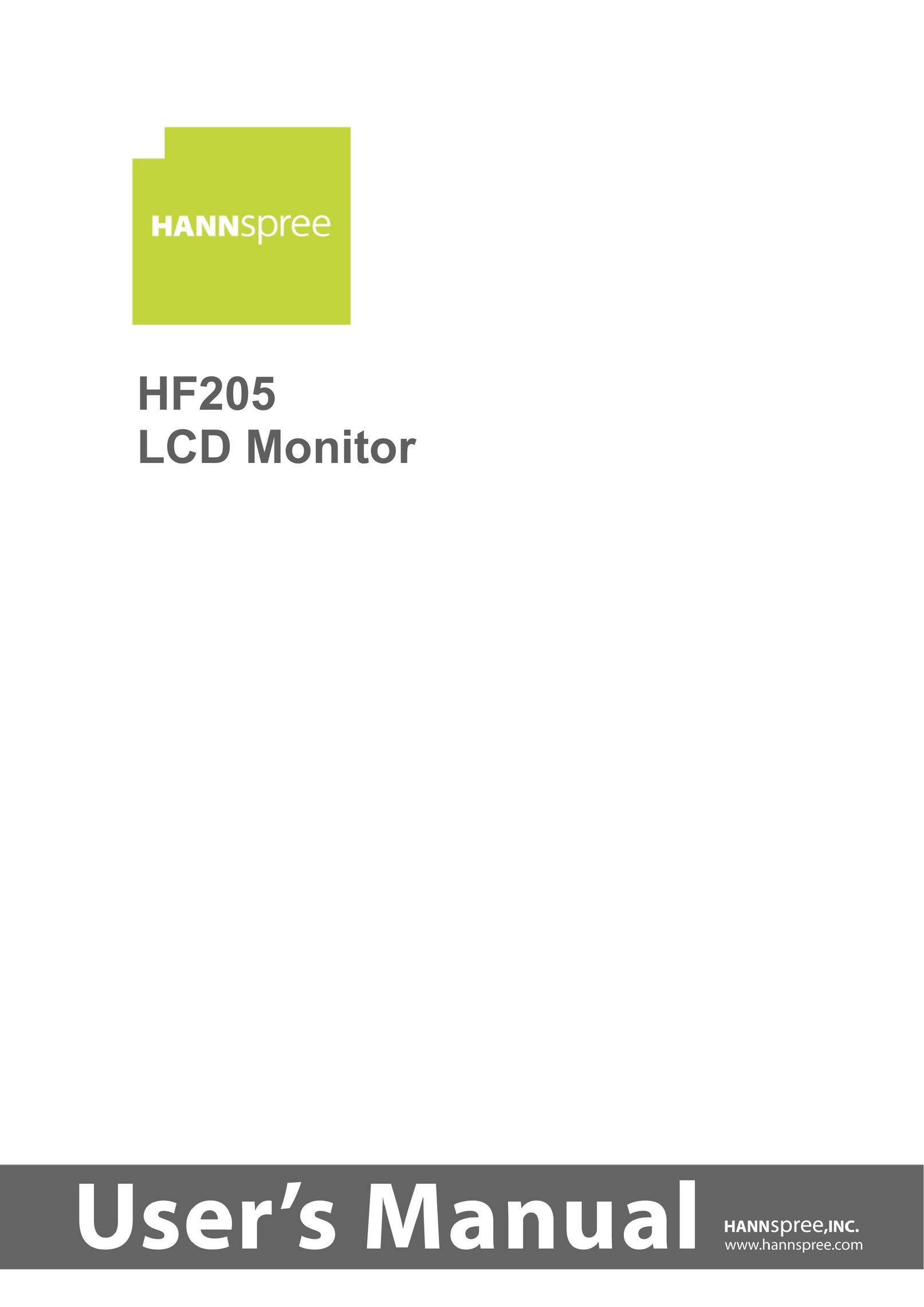 HANNspree HF205 Computer Monitor User Manual
