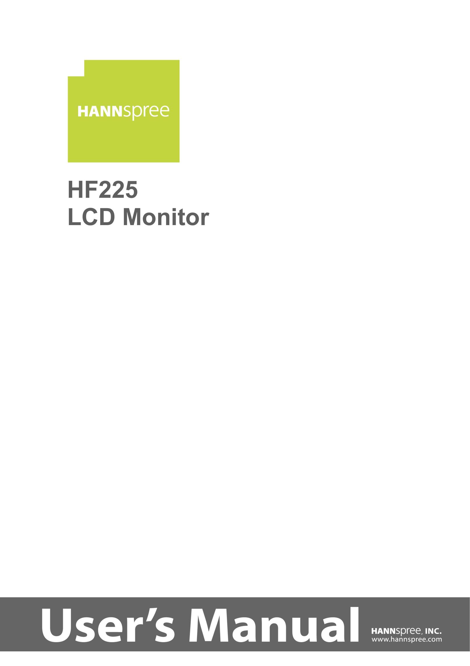 HANNspree HF225 Computer Monitor User Manual