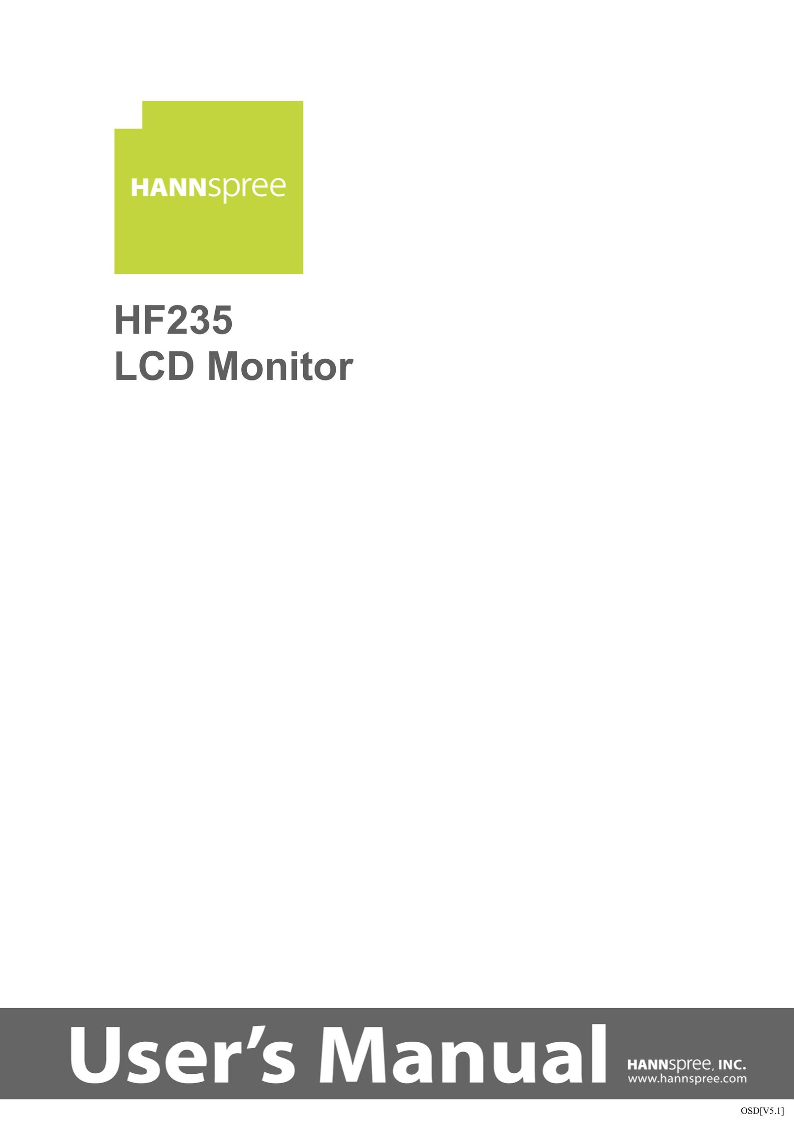 HANNspree HF235 Computer Monitor User Manual
