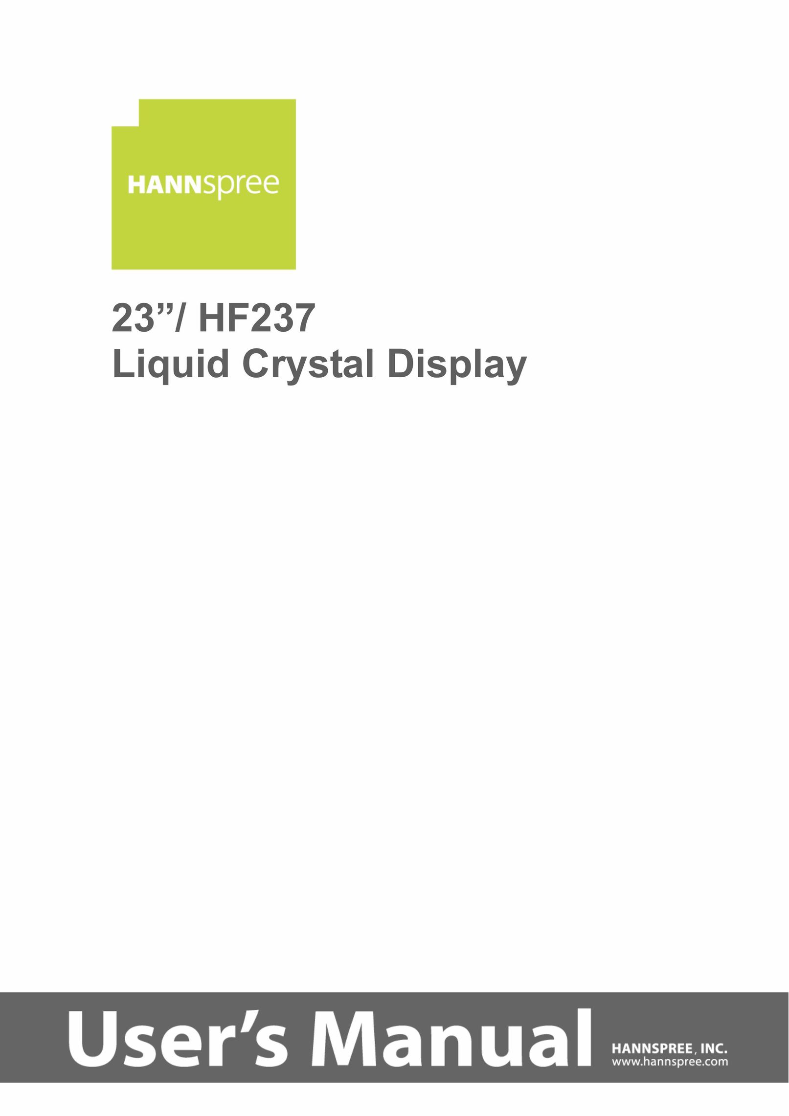 HANNspree HF237 Computer Monitor User Manual