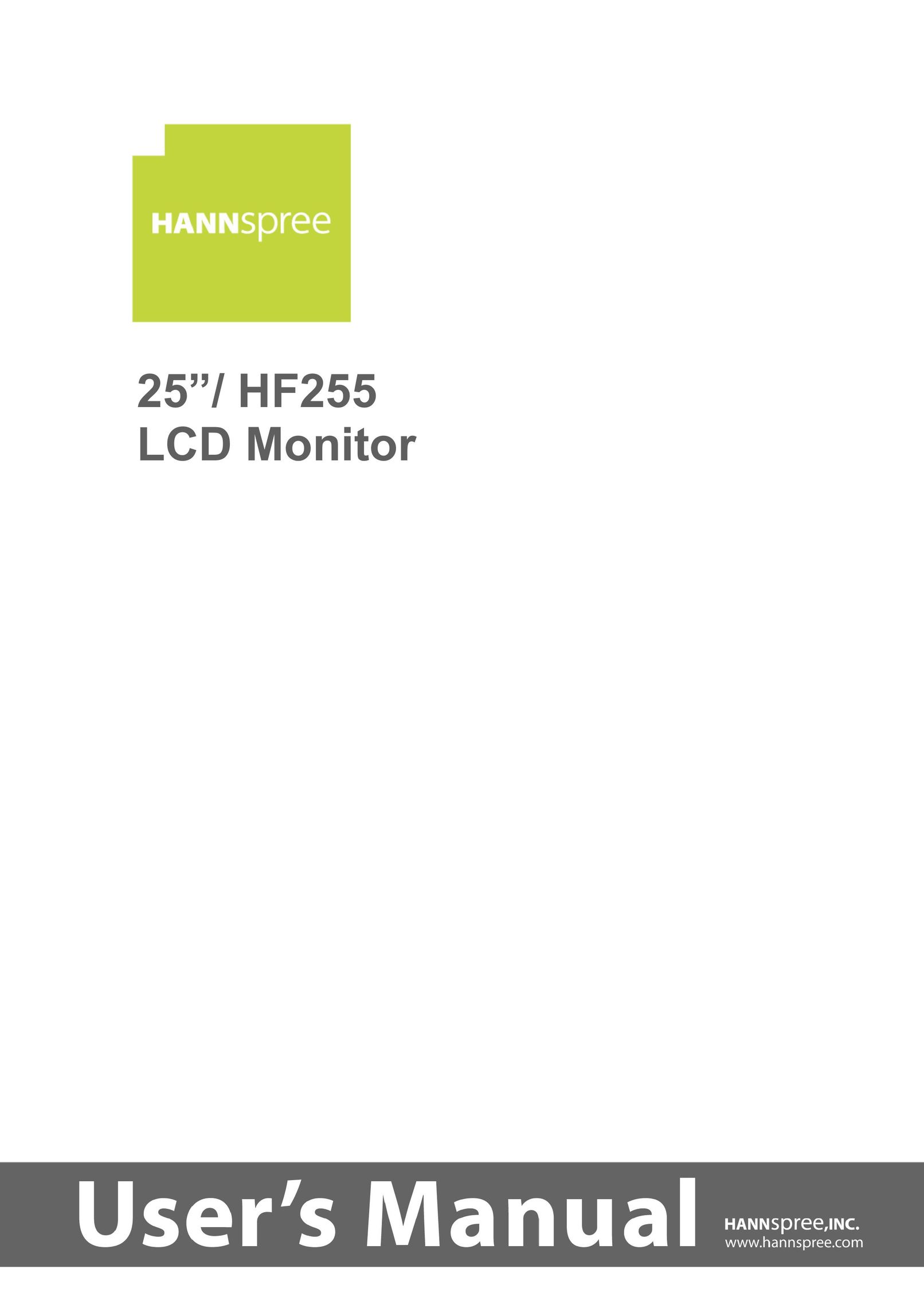 HANNspree HF255 Computer Monitor User Manual