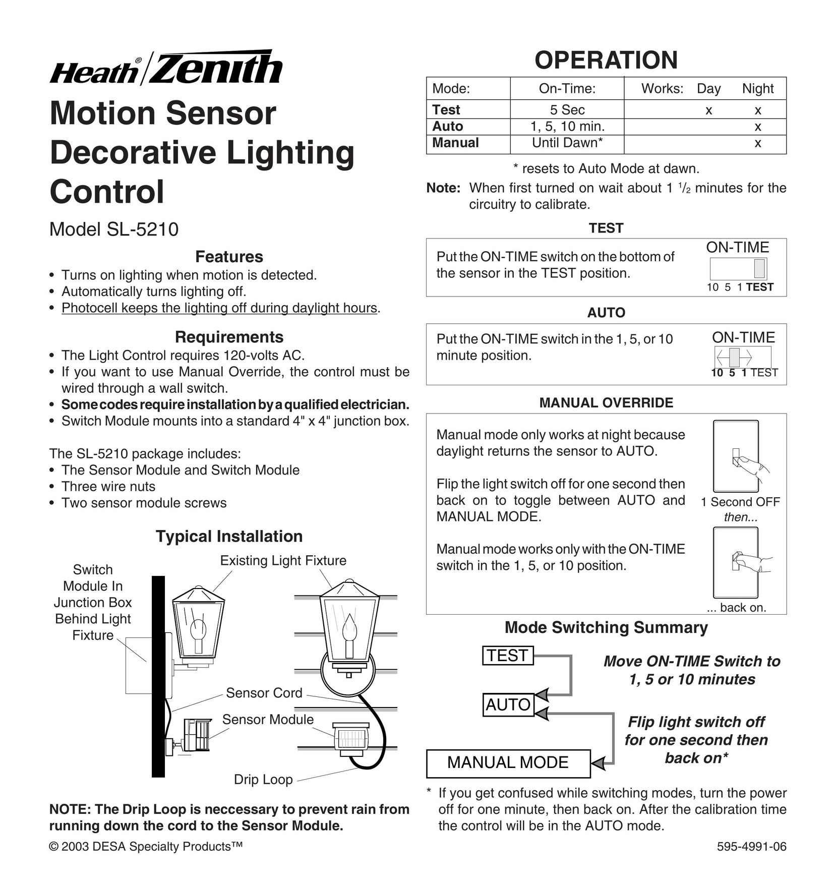 Heath Zenith SL-5210 Computer Monitor User Manual