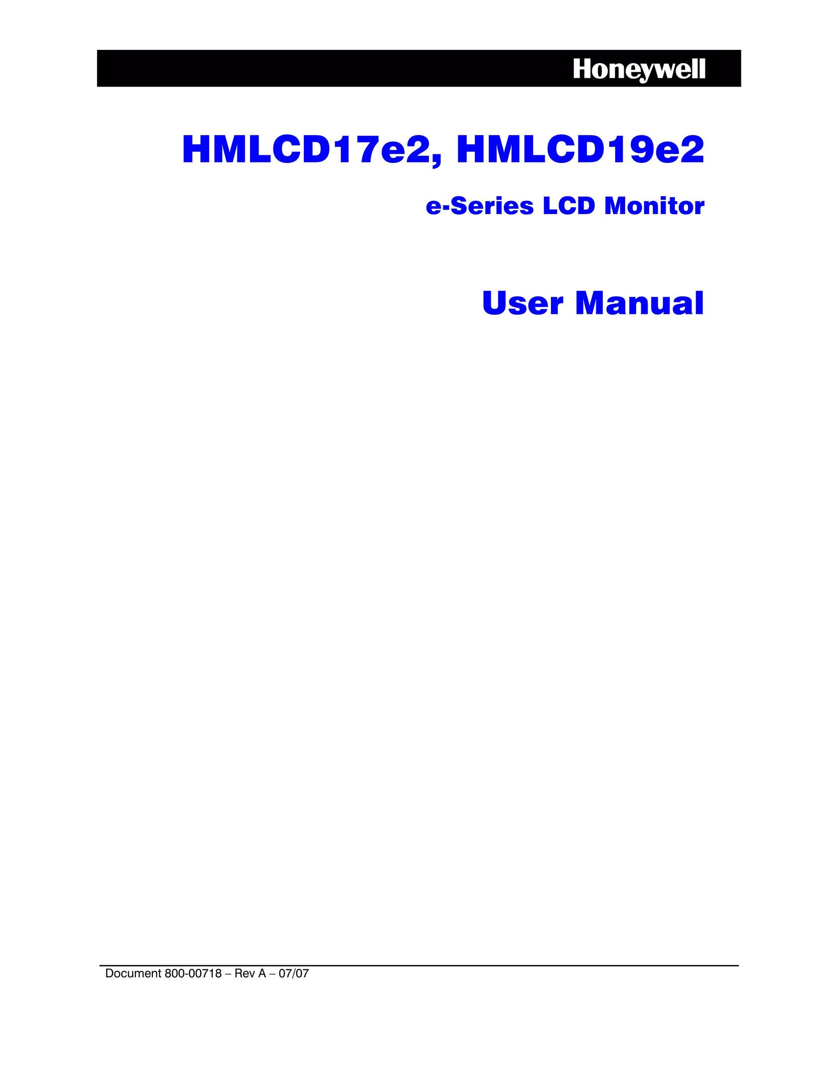 Honeywell HMLCD17e2 Computer Monitor User Manual