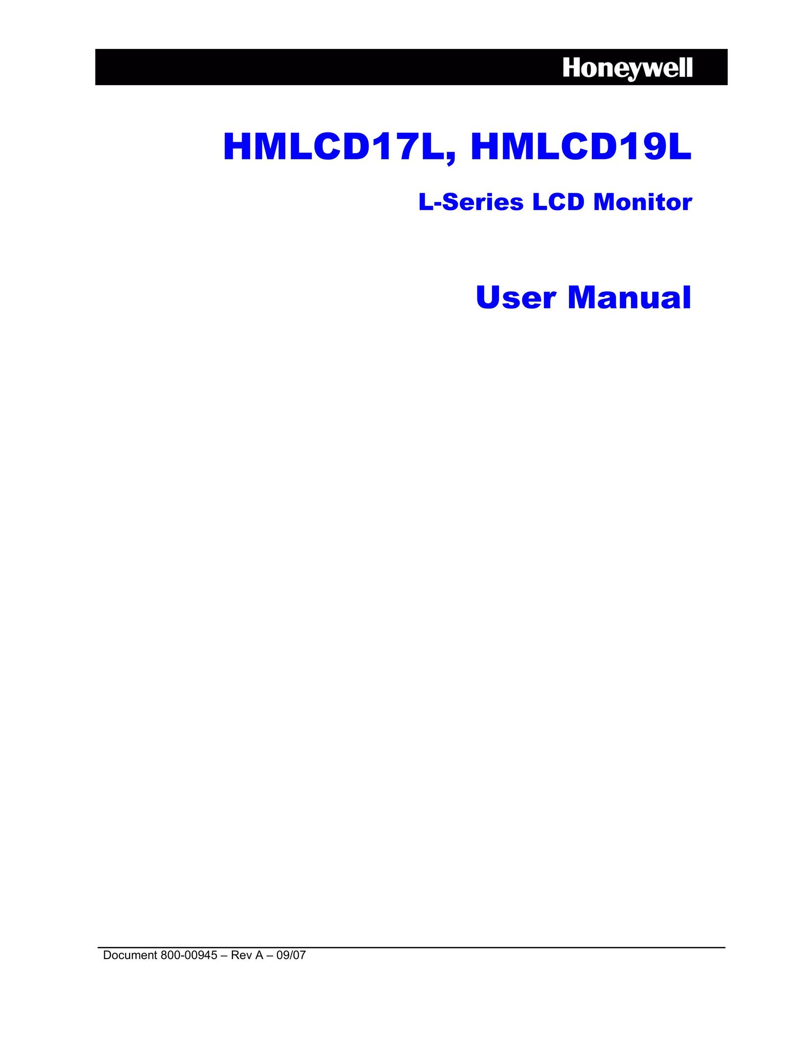 Honeywell HMLCD17L Computer Monitor User Manual