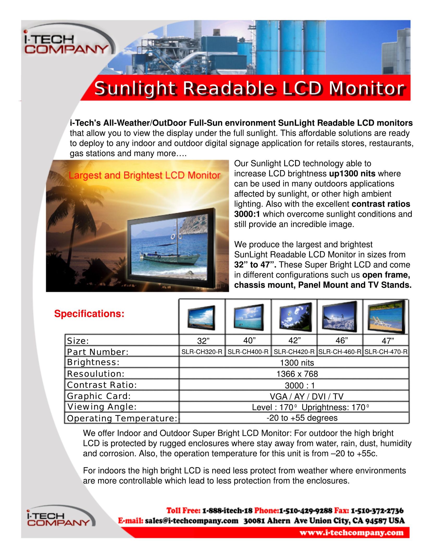 I-Tech Company SLR-CH-460-R Computer Monitor User Manual