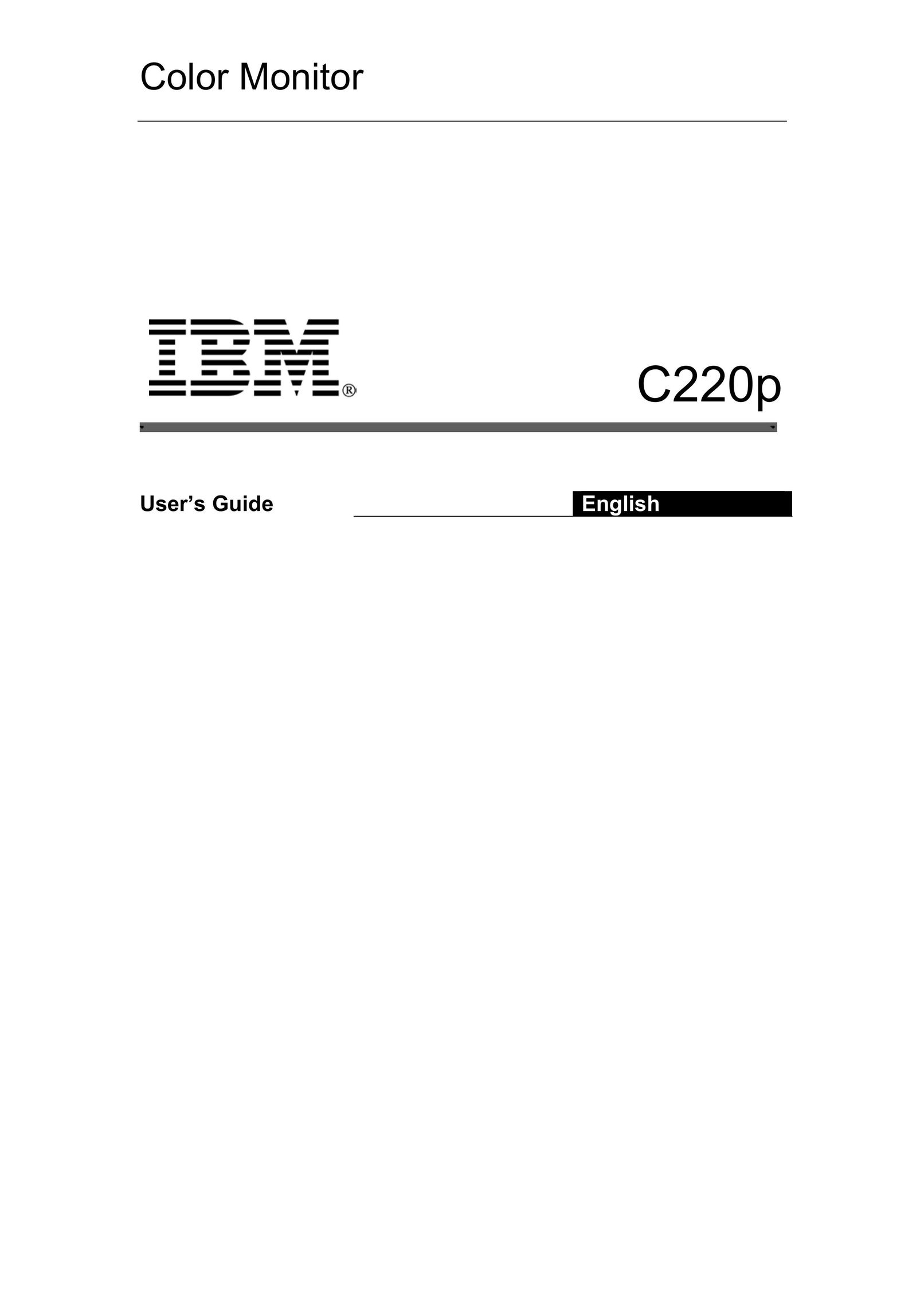 IBM C220p Computer Monitor User Manual