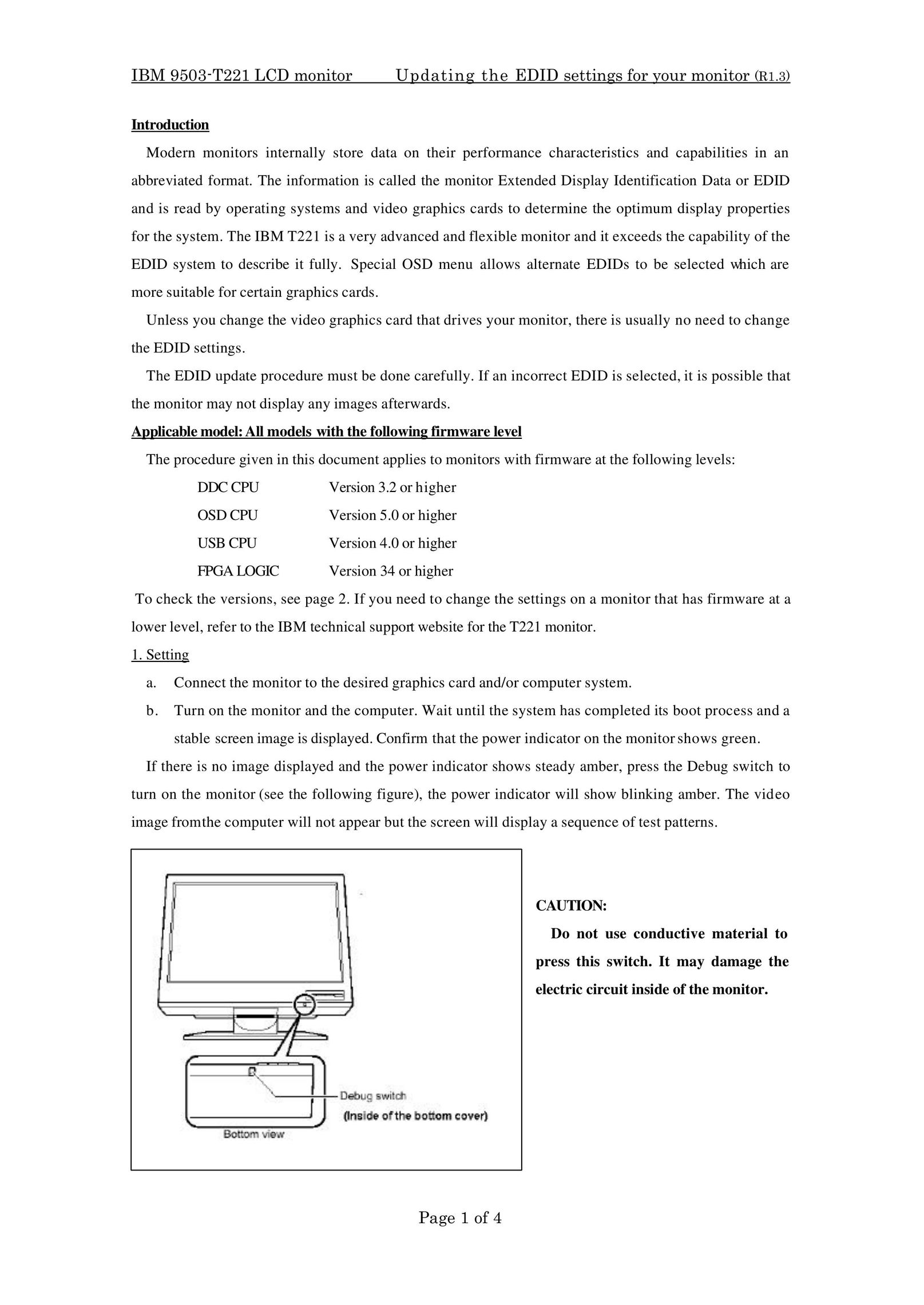 IBM DG1 Computer Monitor User Manual