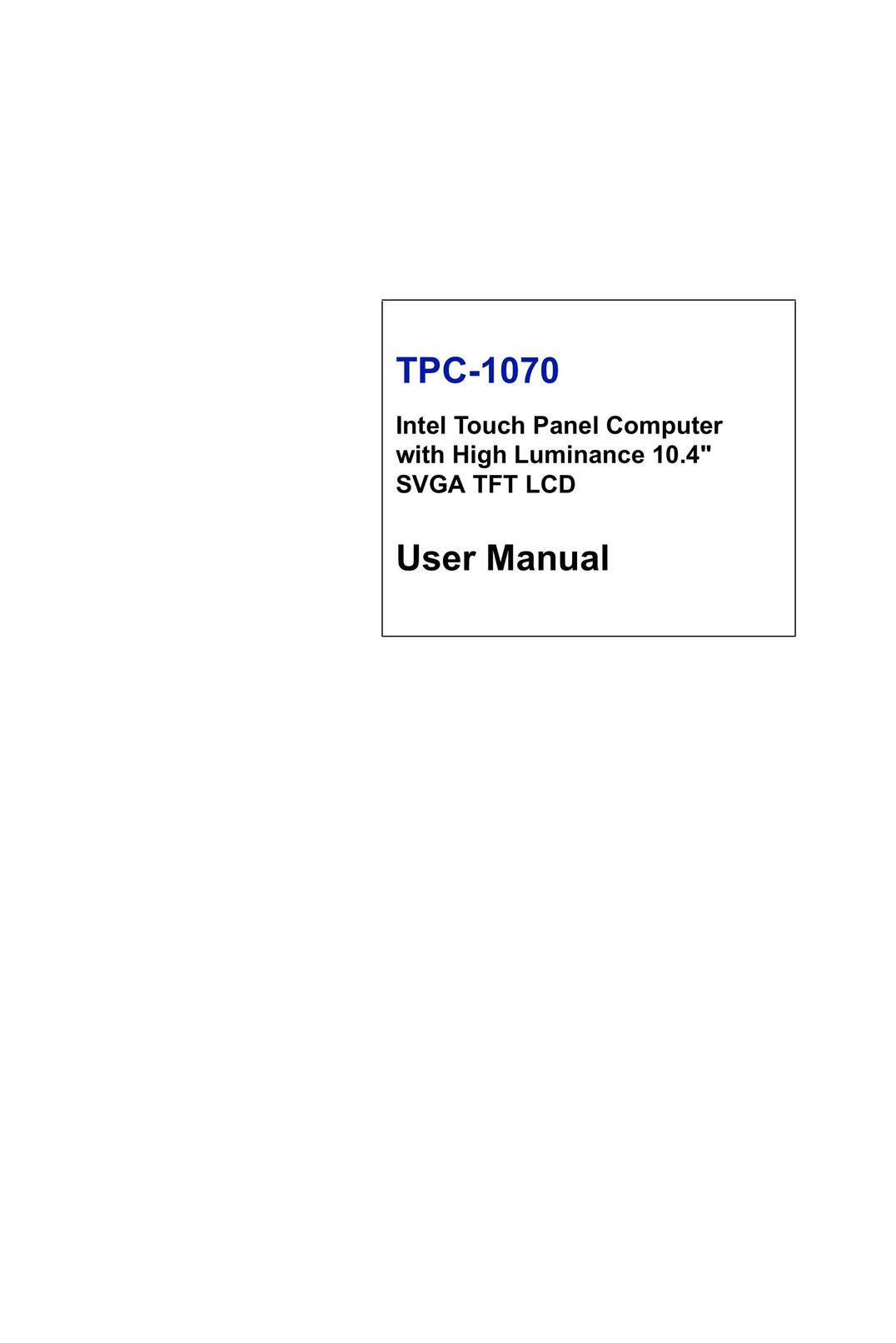 Intel TPC-1070 Computer Monitor User Manual