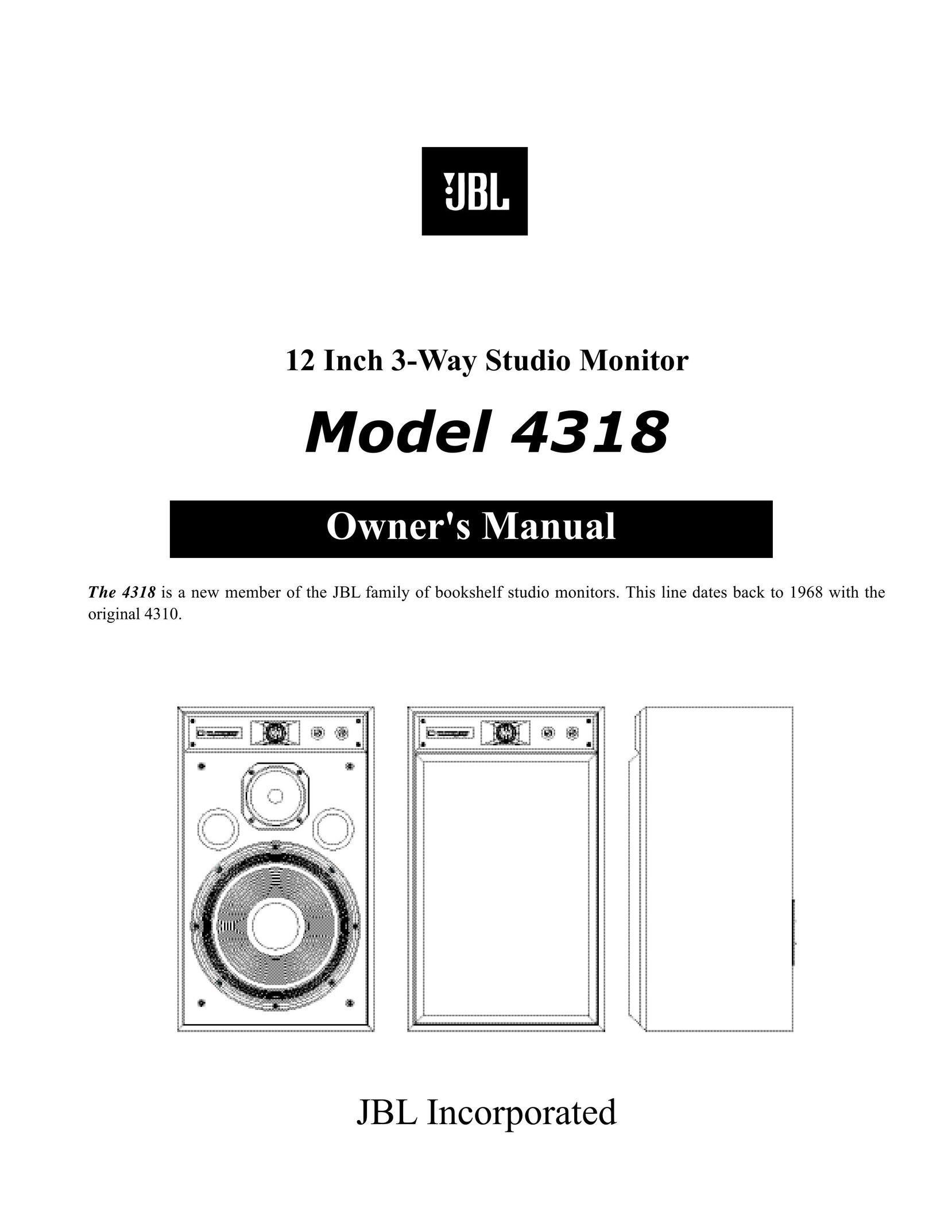 JBL 4318 Computer Monitor User Manual