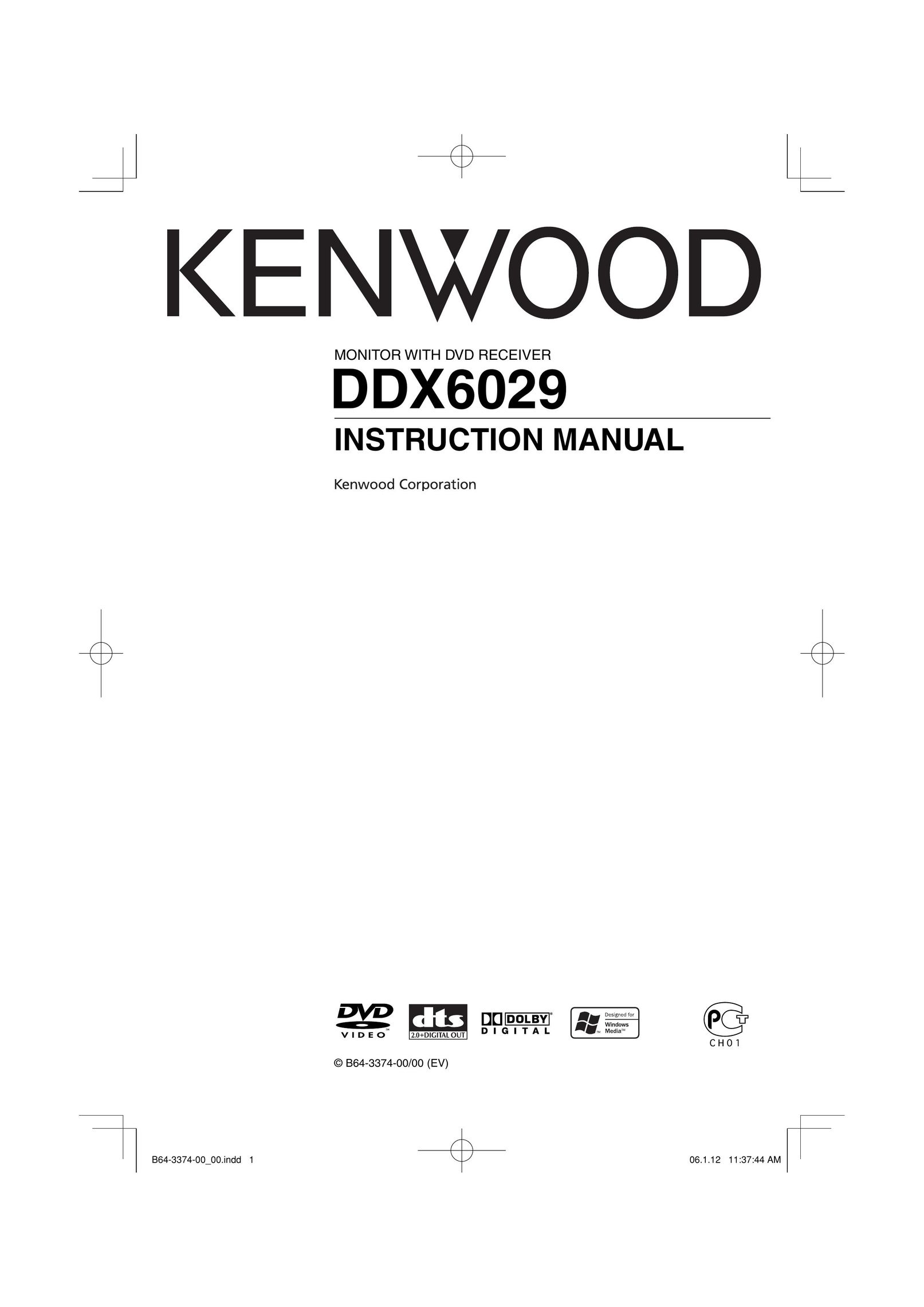 Kenwood DDX6029 Computer Monitor User Manual
