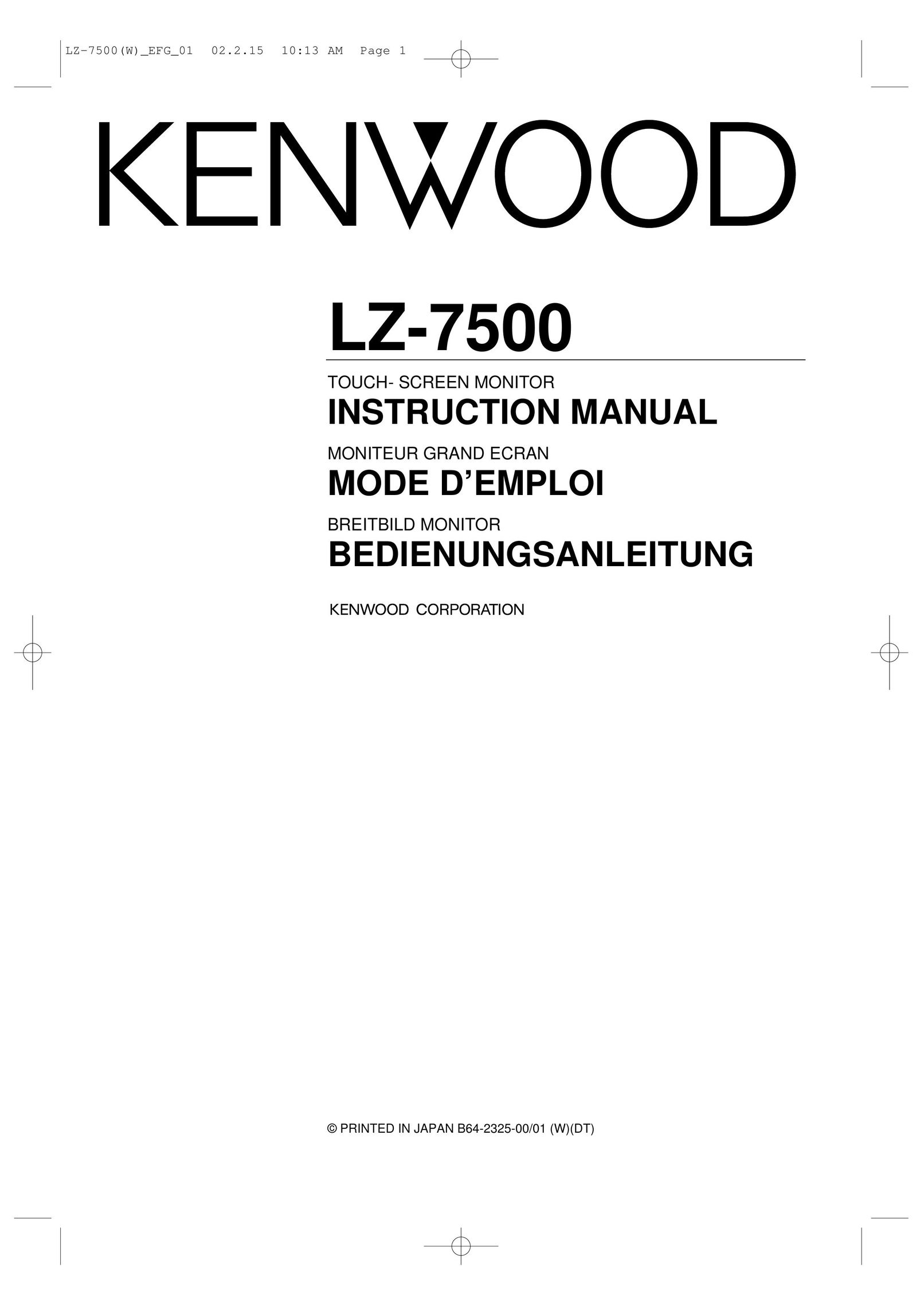 Kenwood LZ-7500 Computer Monitor User Manual