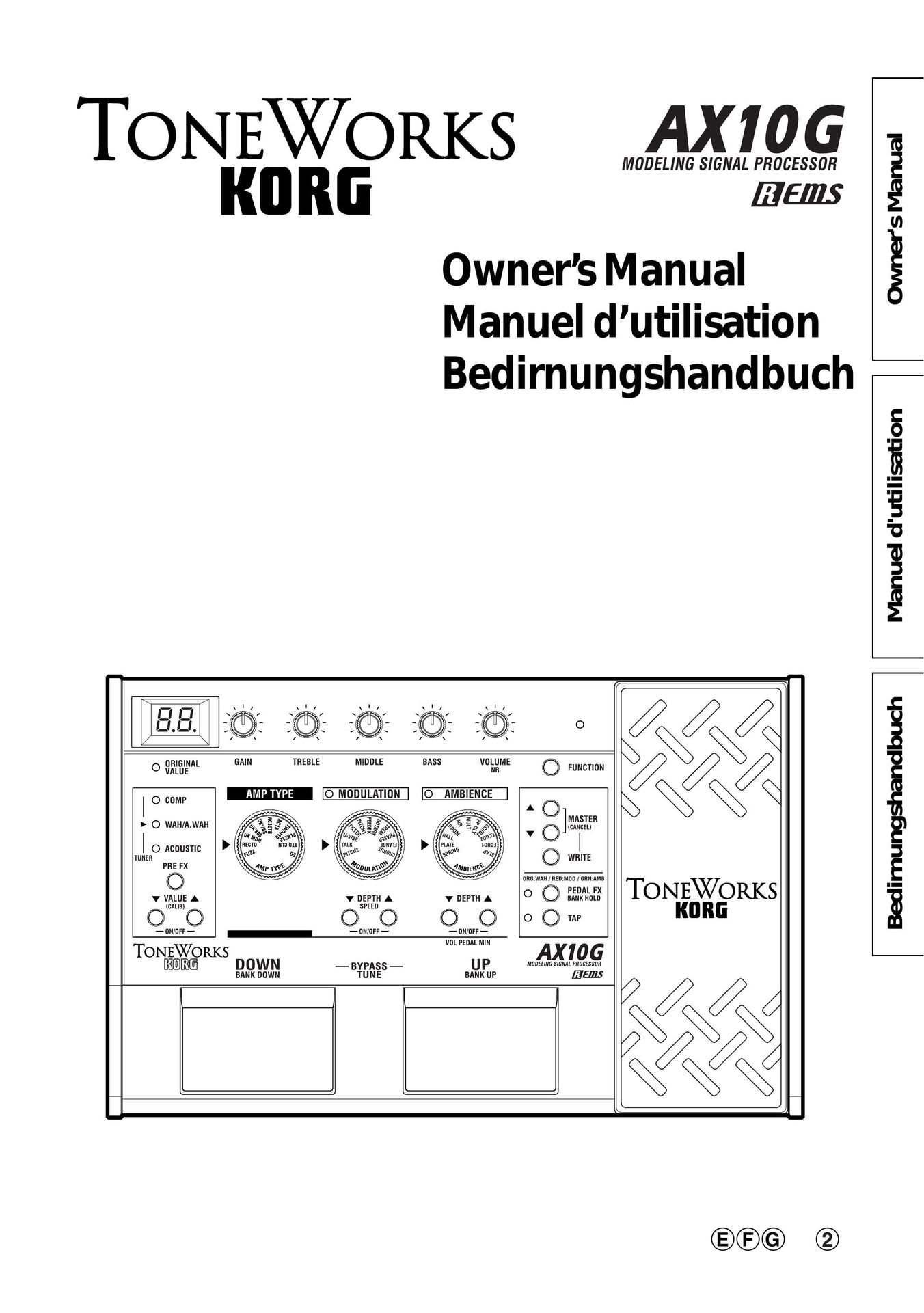 Korg AX10G Computer Monitor User Manual