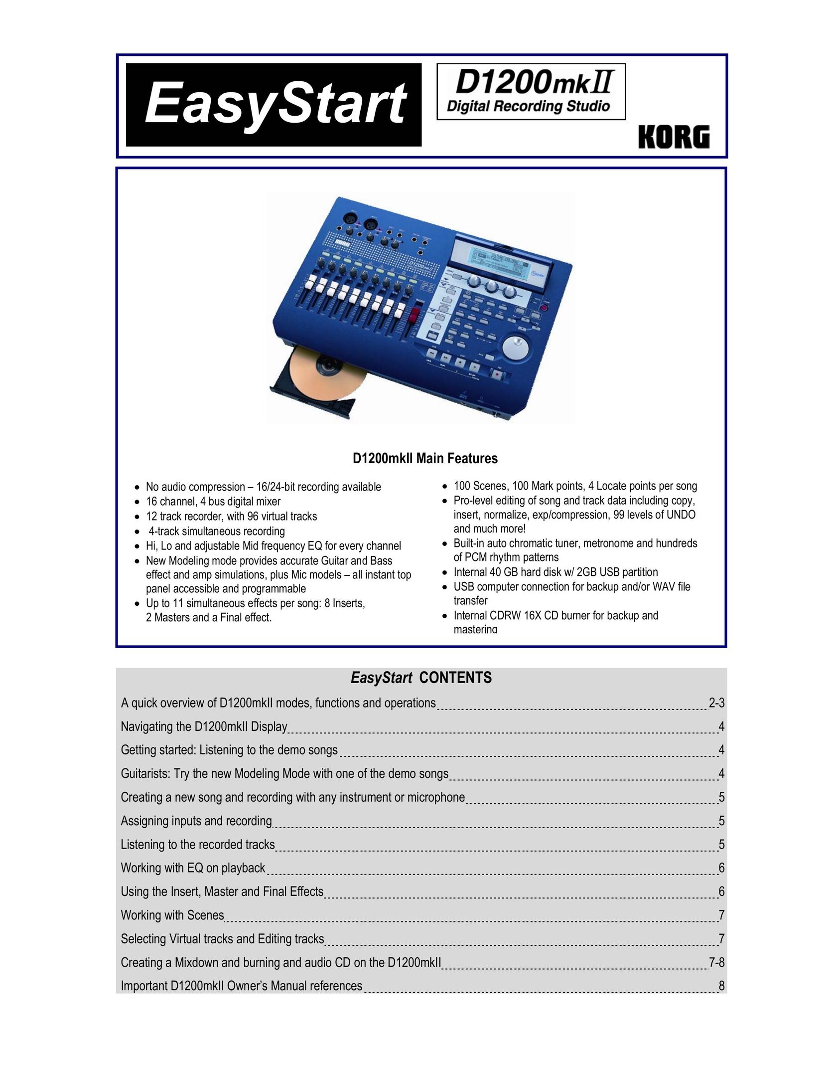 Korg D1200MKII Computer Monitor User Manual