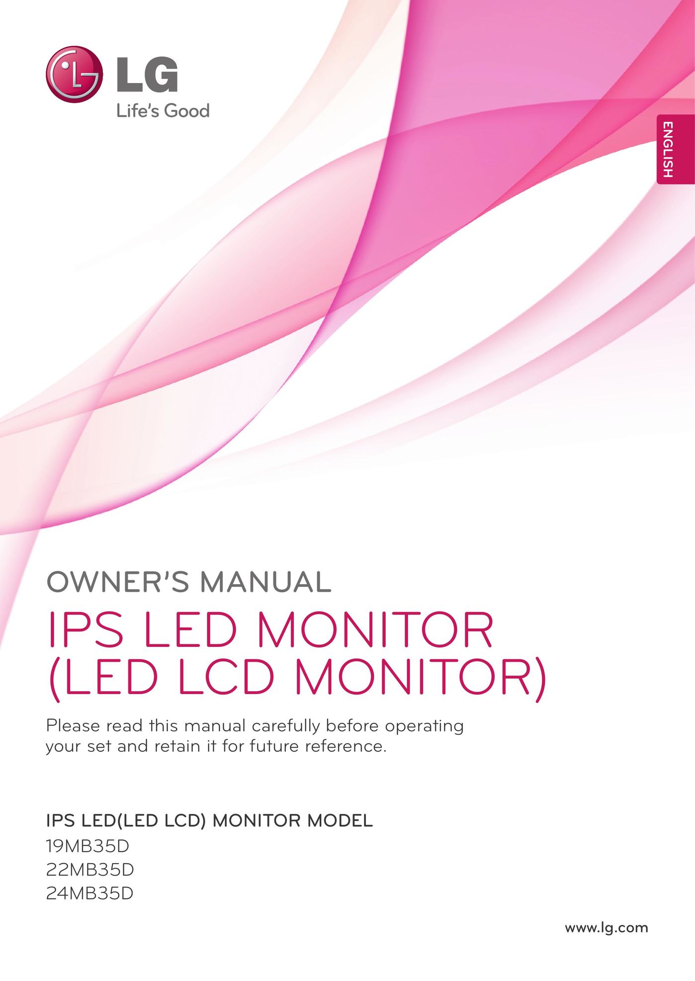 LG Electronics 19MB35DB	 Computer Monitor User Manual