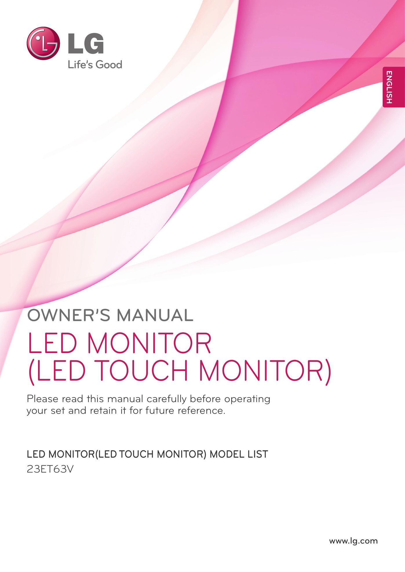LG Electronics 23ET63V Computer Monitor User Manual